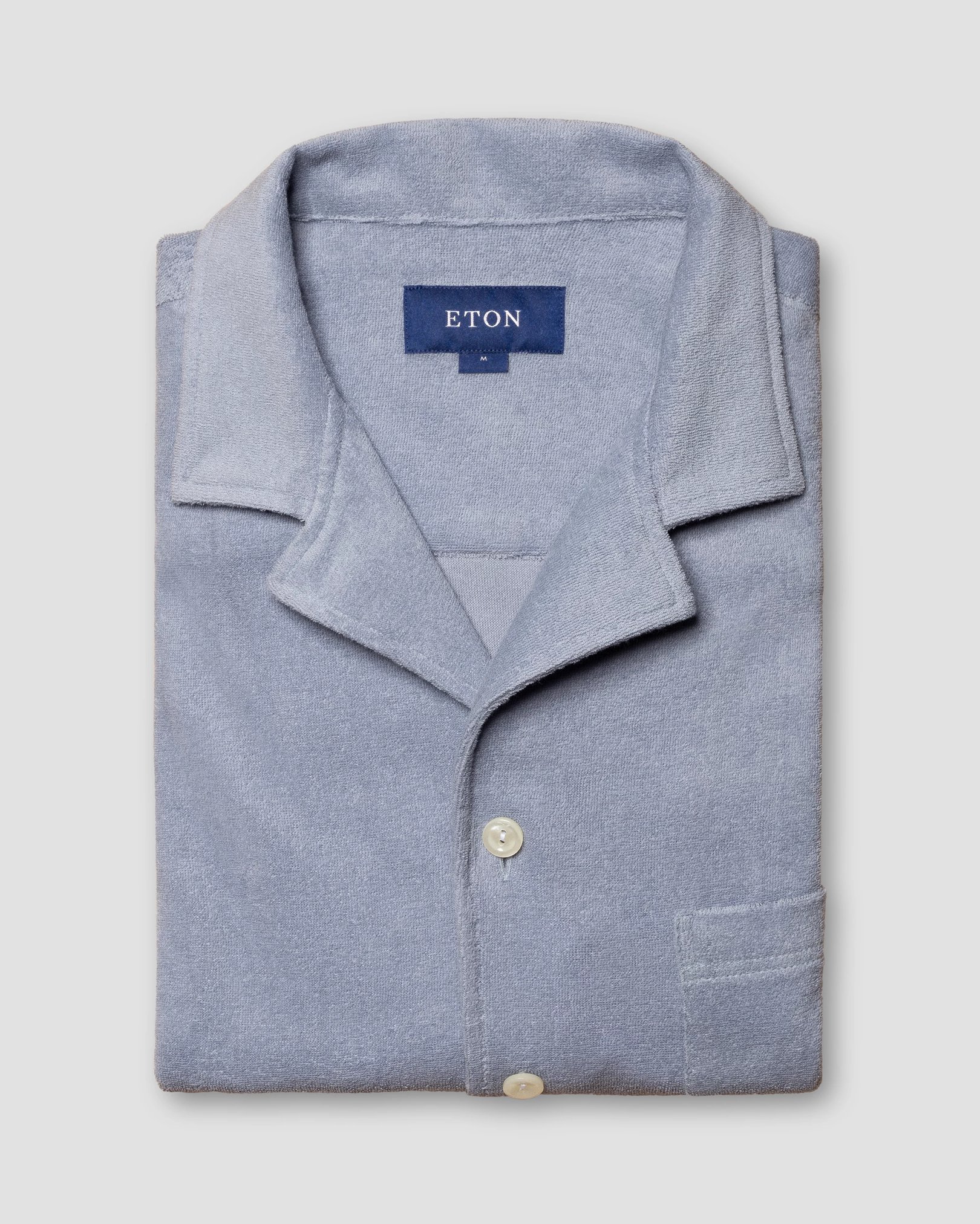 Eton - light grey jerseyterryfrotte turn down short terry terry