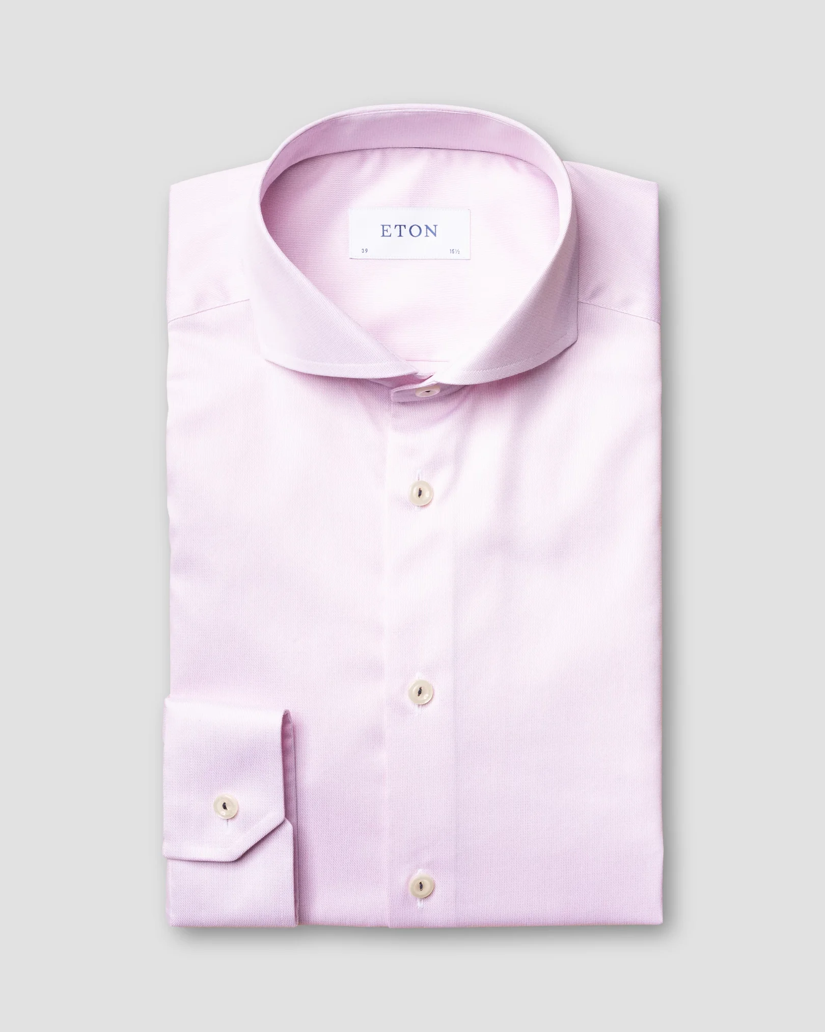 Eton - pink royal twill shirt extreme cut away