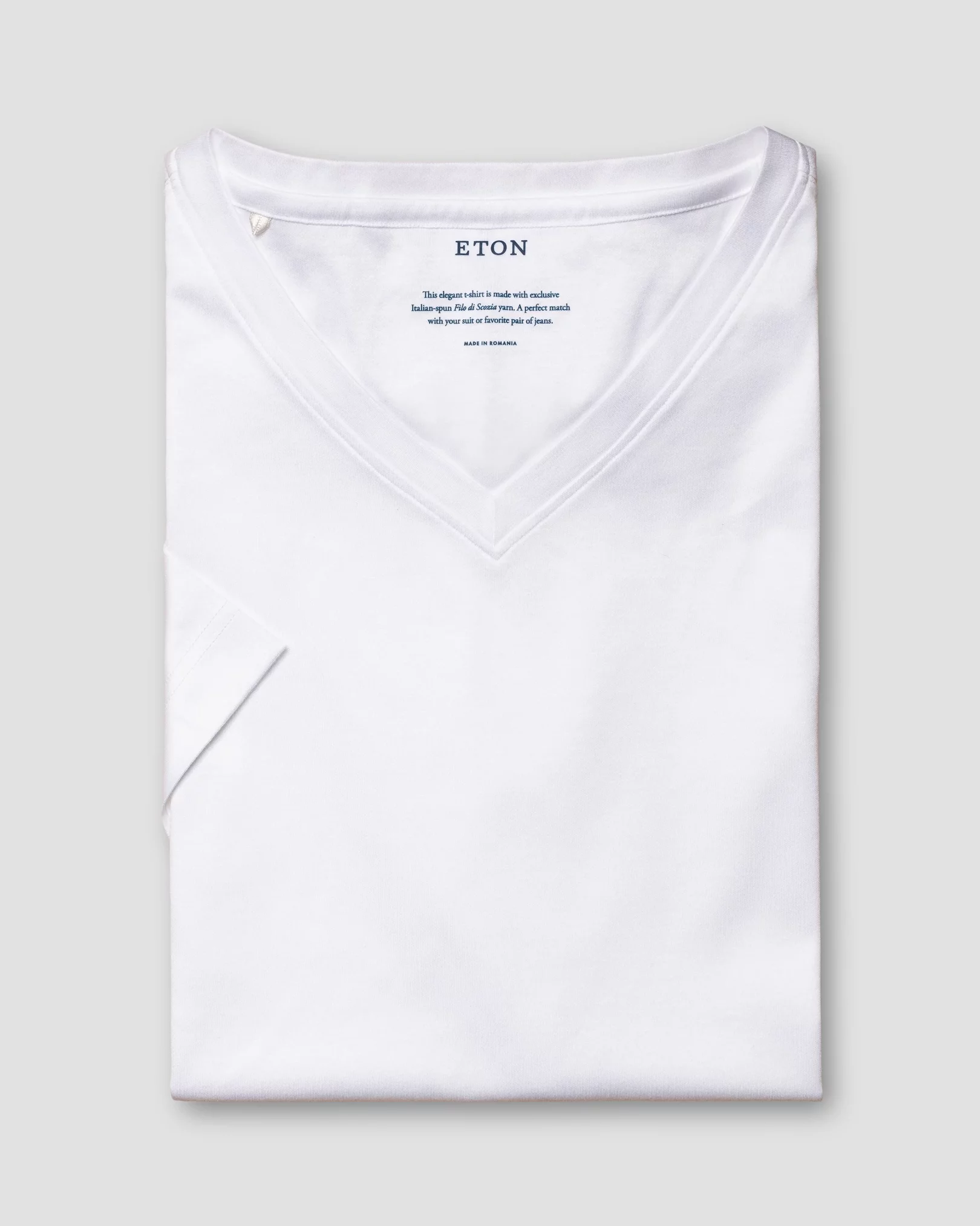 Eton - white jersey neckrib