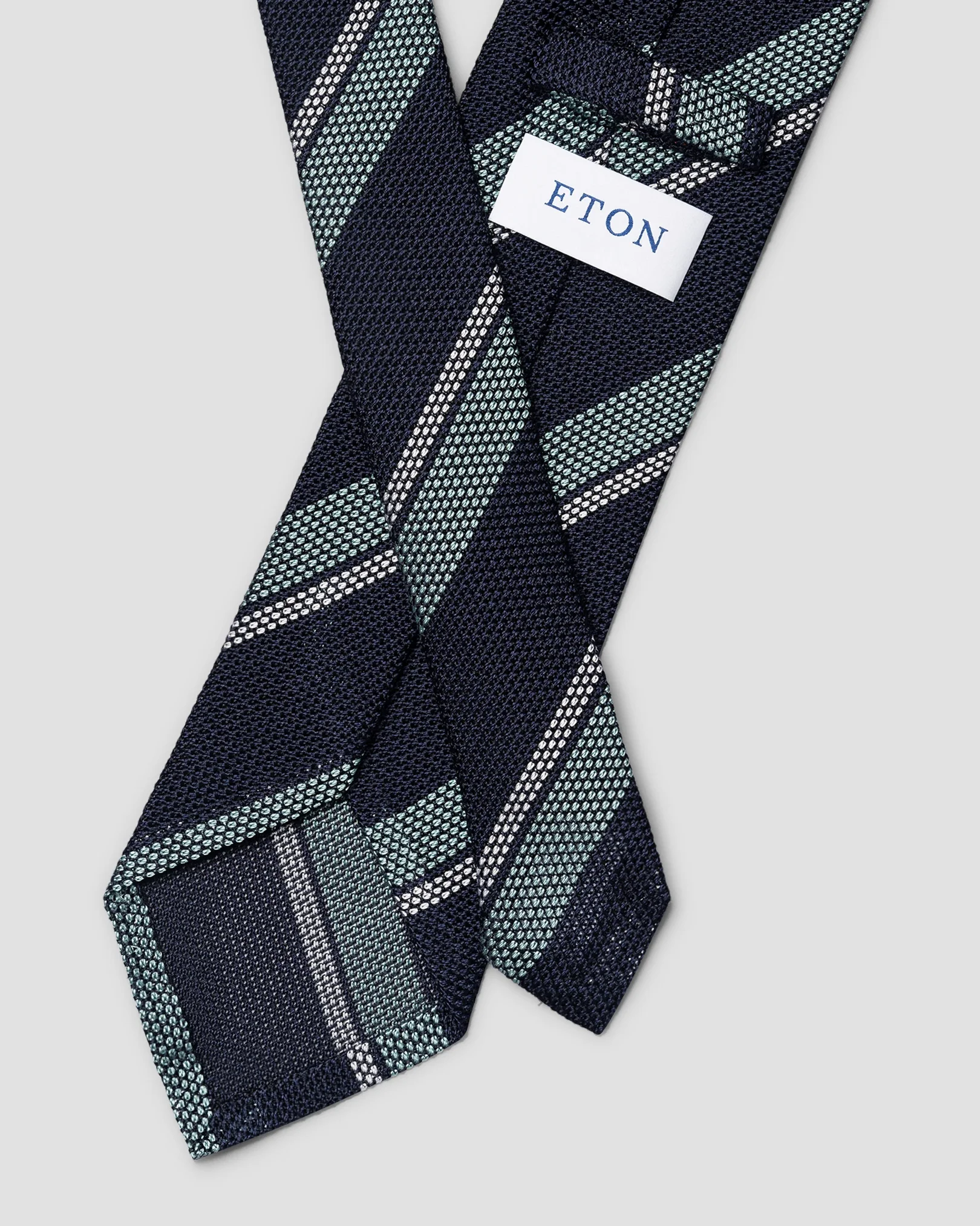 Eton - light blue striped woven silk tie