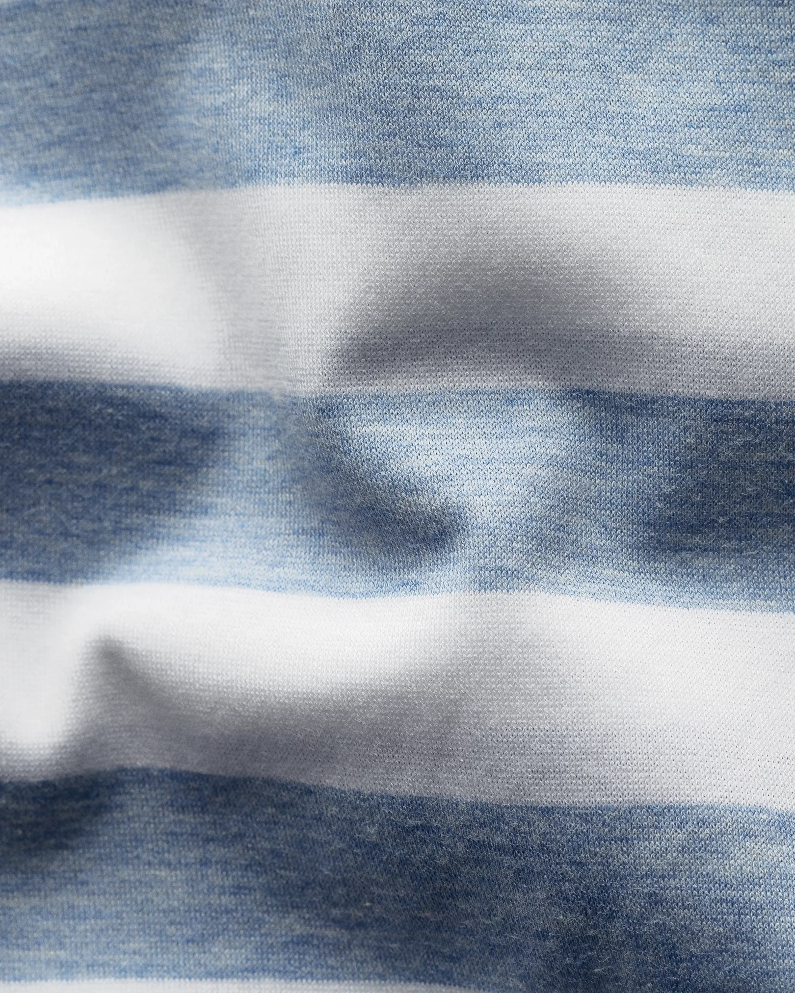 Eton - light blue striped jersey popover shirt