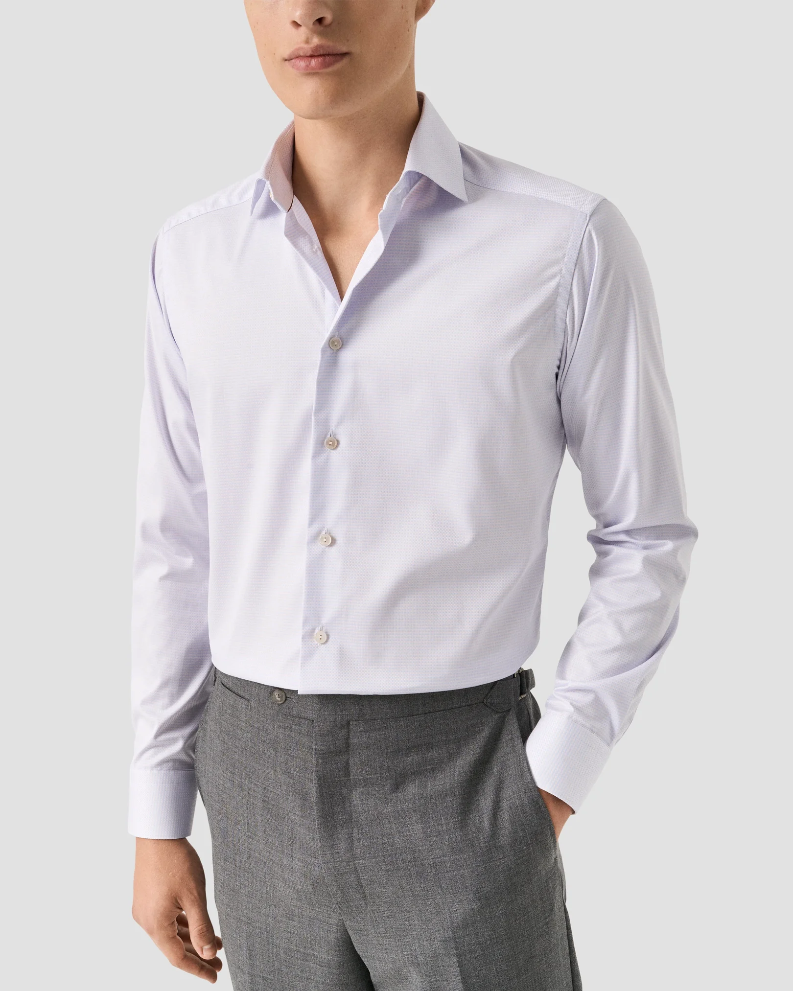 Eton - pink semi solid supima 120 shirt