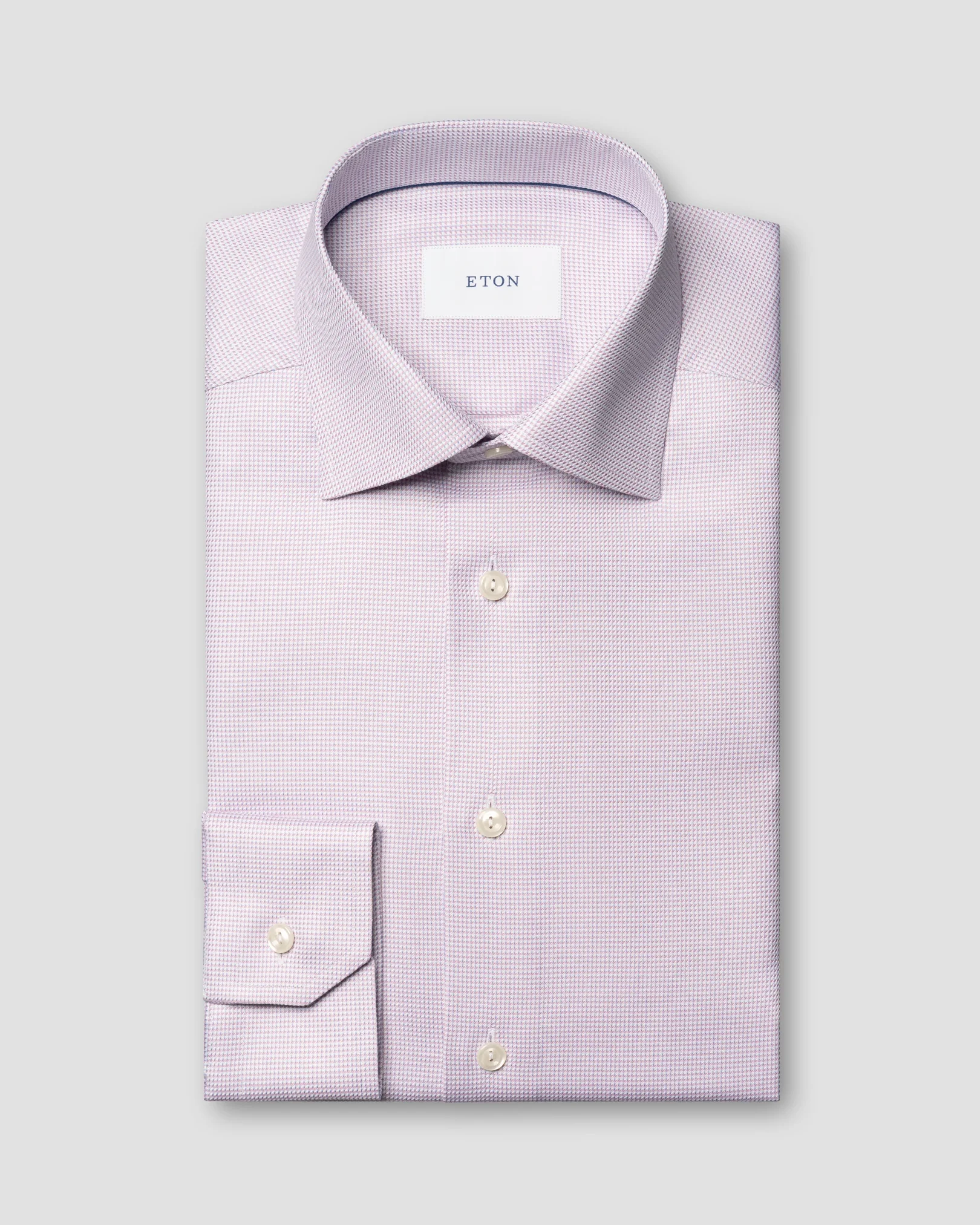 Eton - pink semi solid twill shirt
