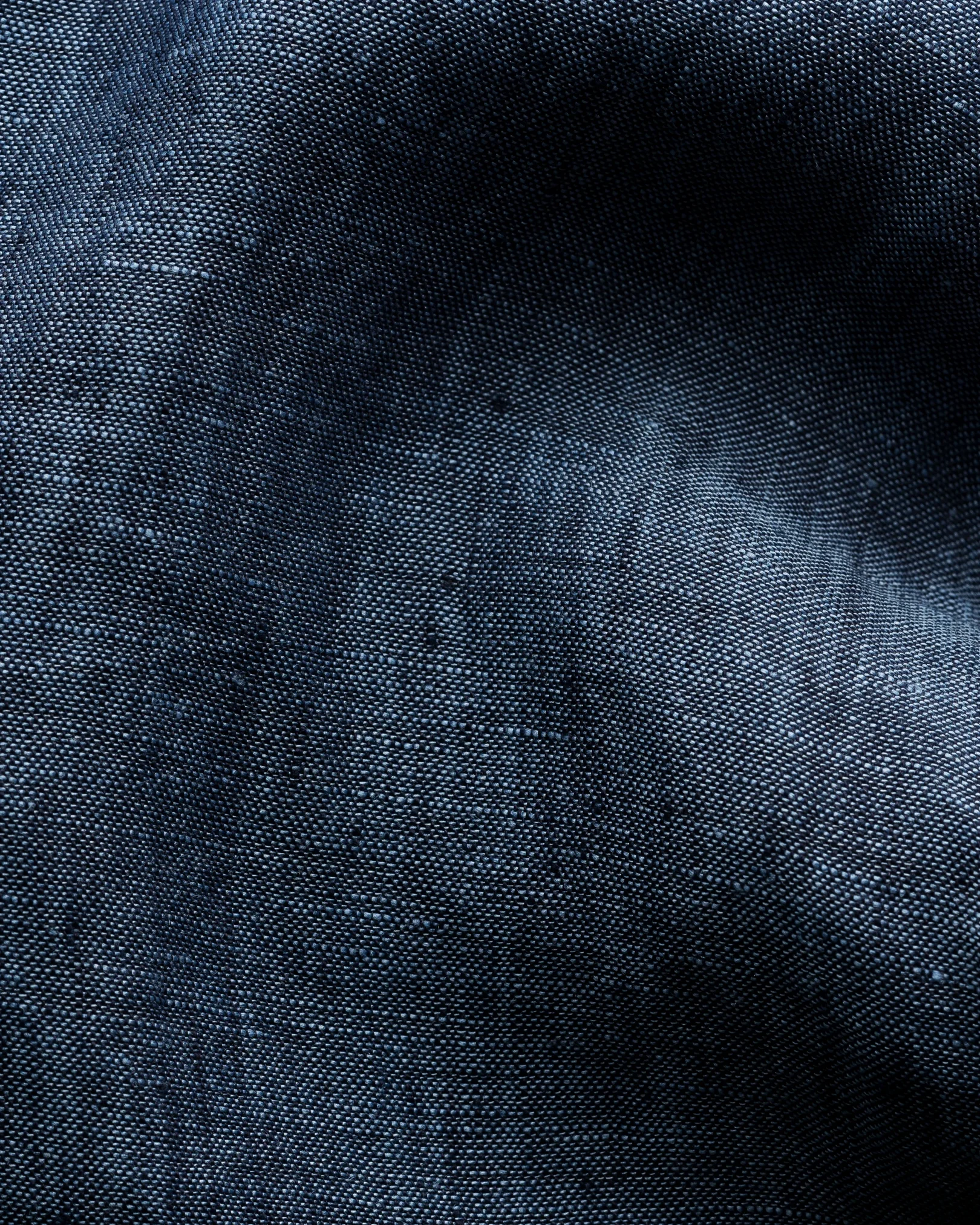 Eton - dark blue indigo plain weave linen shirt