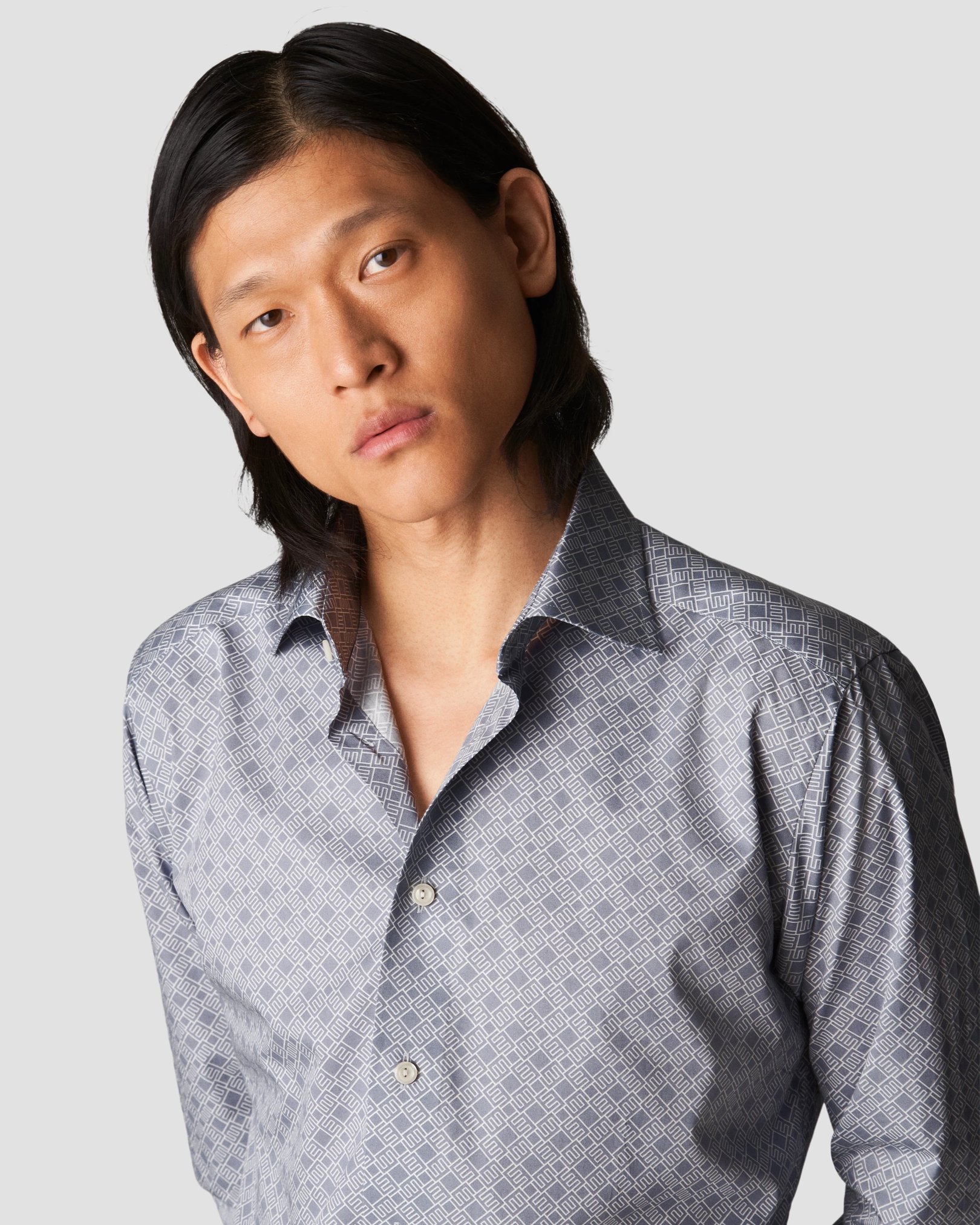 Eton - light blue fine twill cutaway