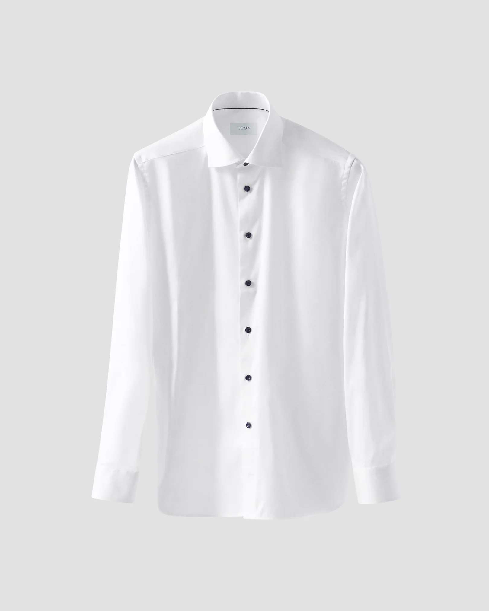 Eton - white twill shirt with navy details