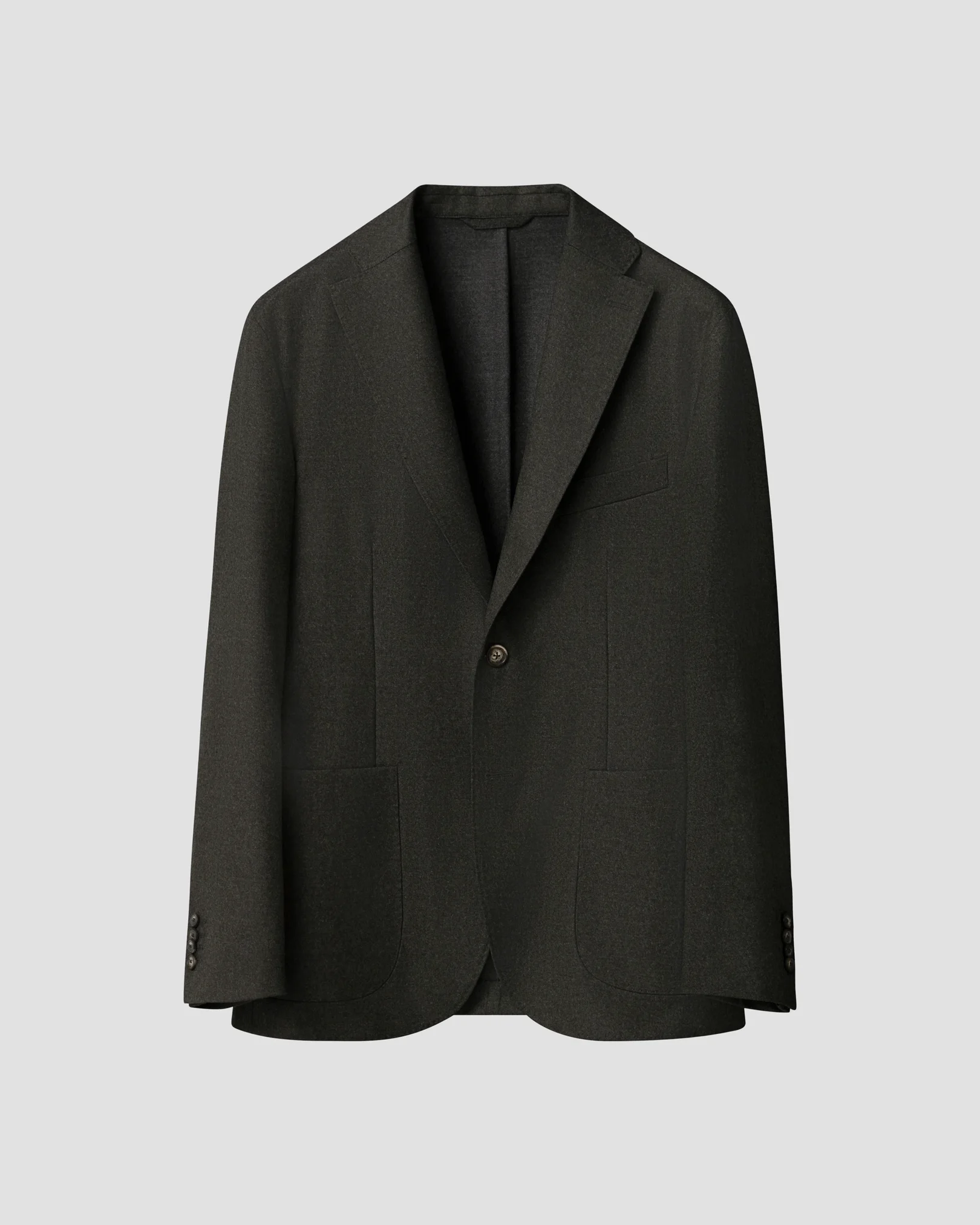 Eton - mid green wool flannel soft jacket