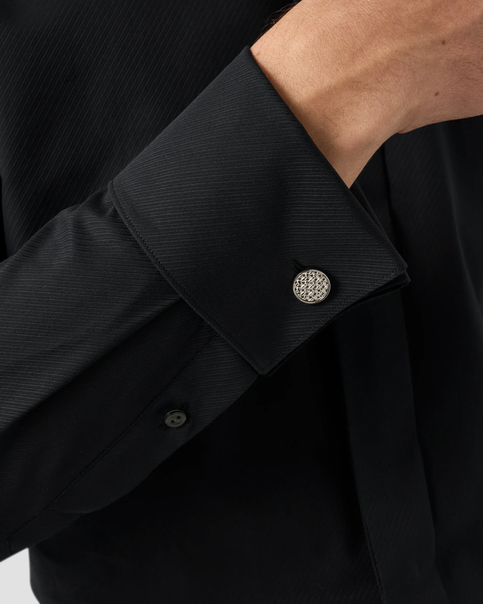 Eton - black twill texture shirt