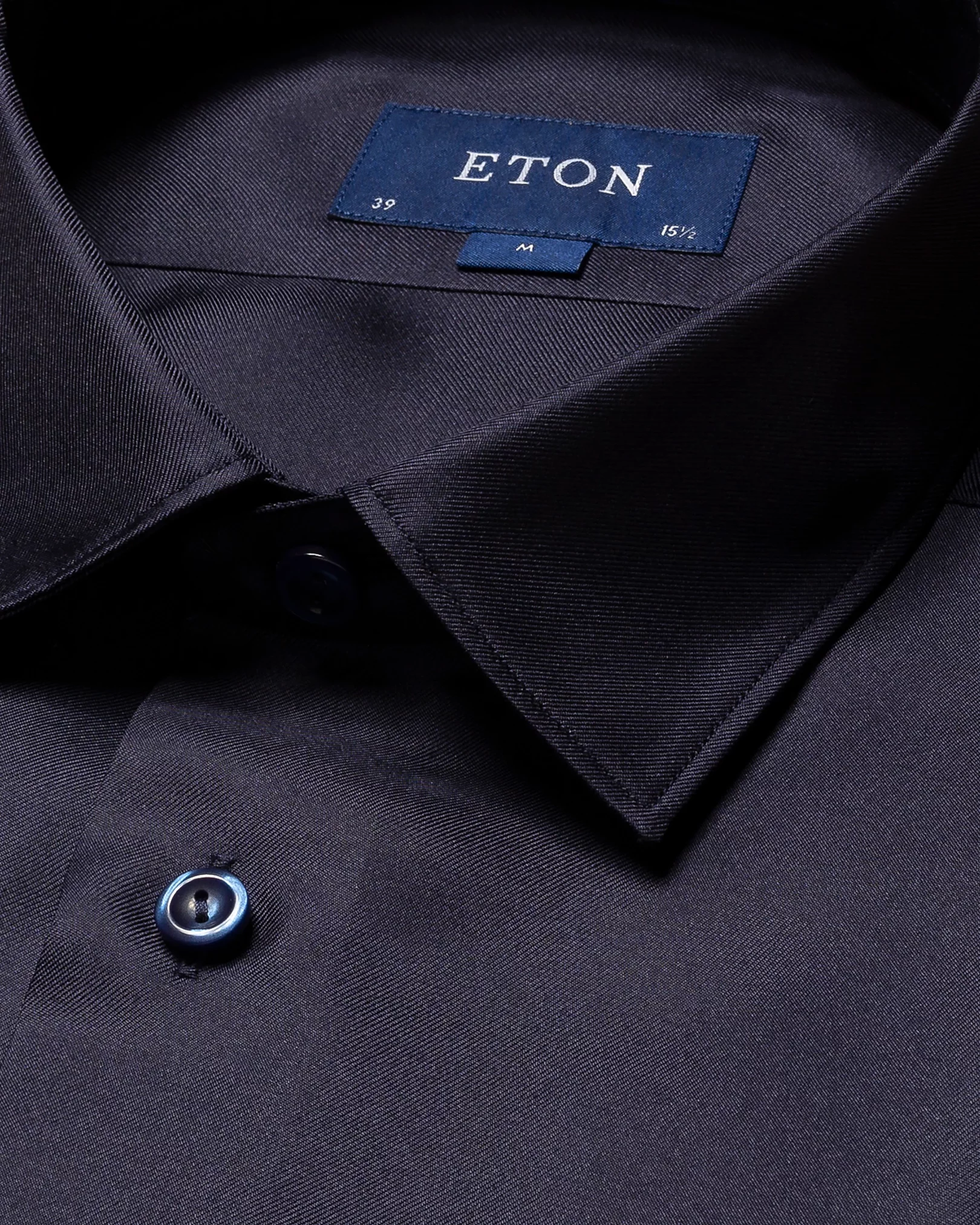 Navy Silk Twill Shirt - Eton