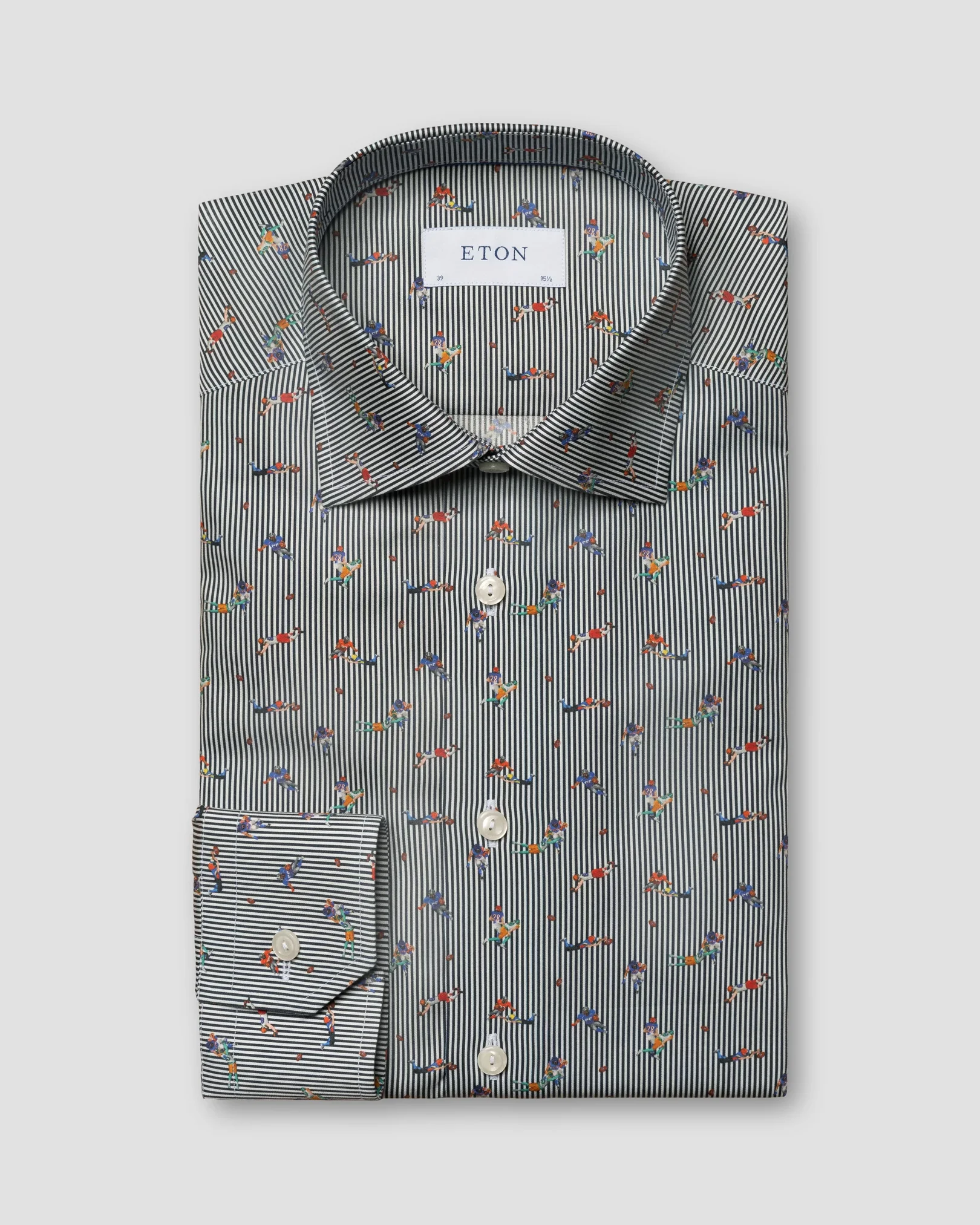 Navy American Football Print Signature Twill Shirt