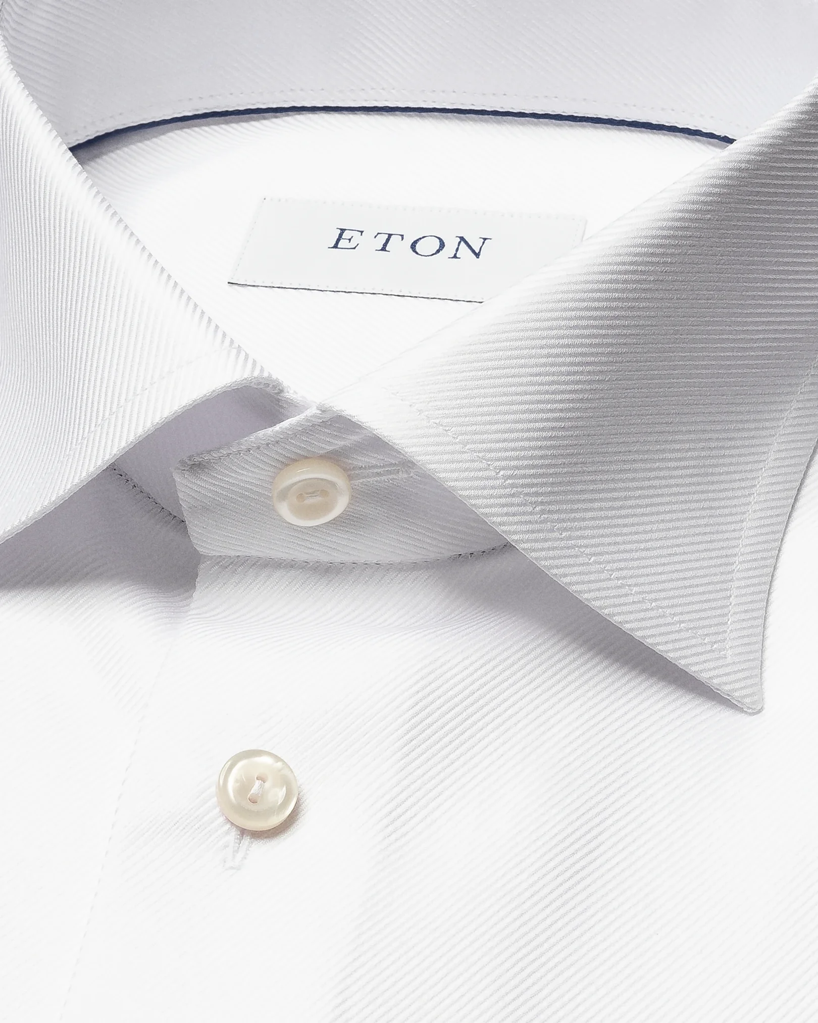 Eton - white textured twill shirt we2