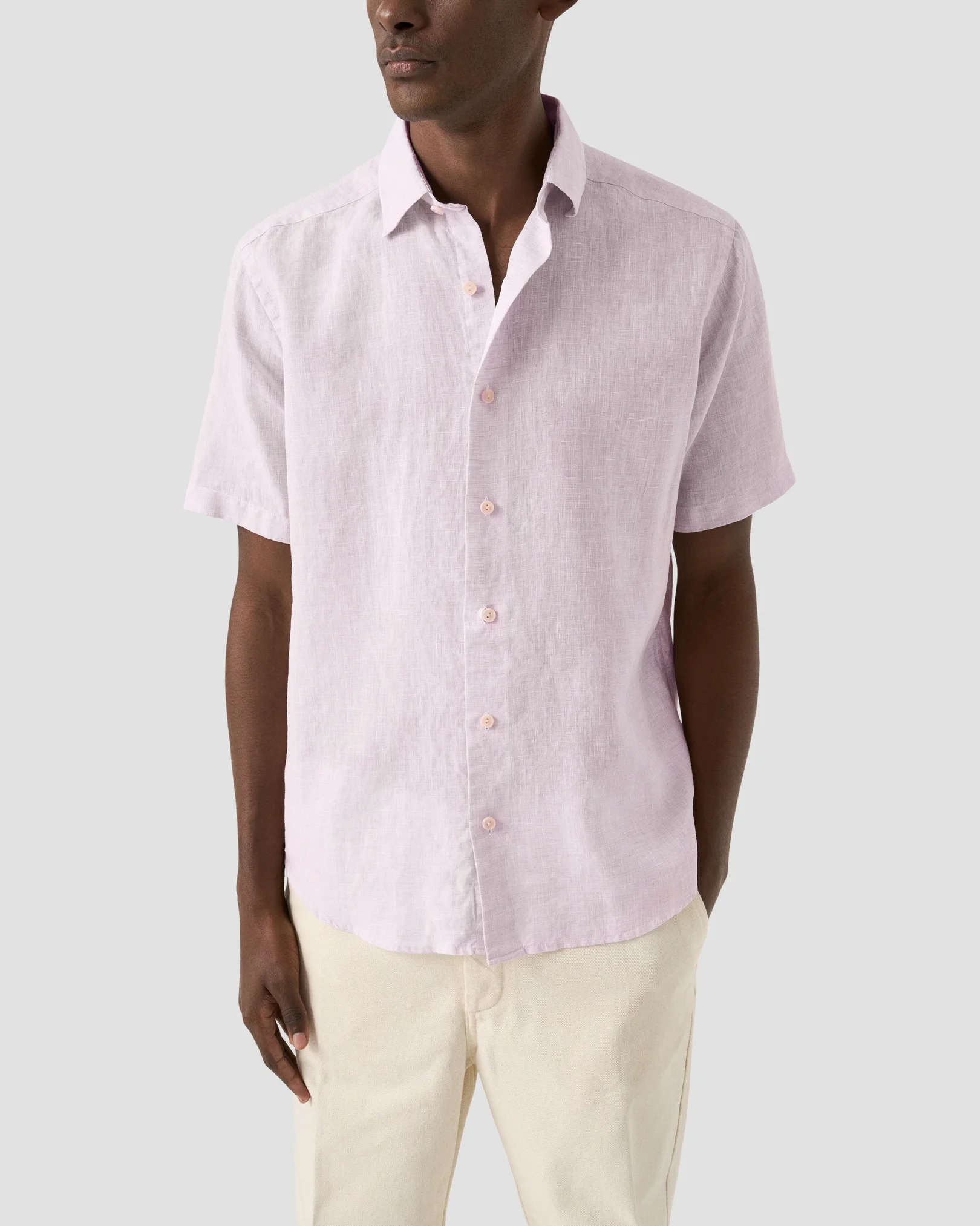 Eton - solid linen short sleeve shirt 261