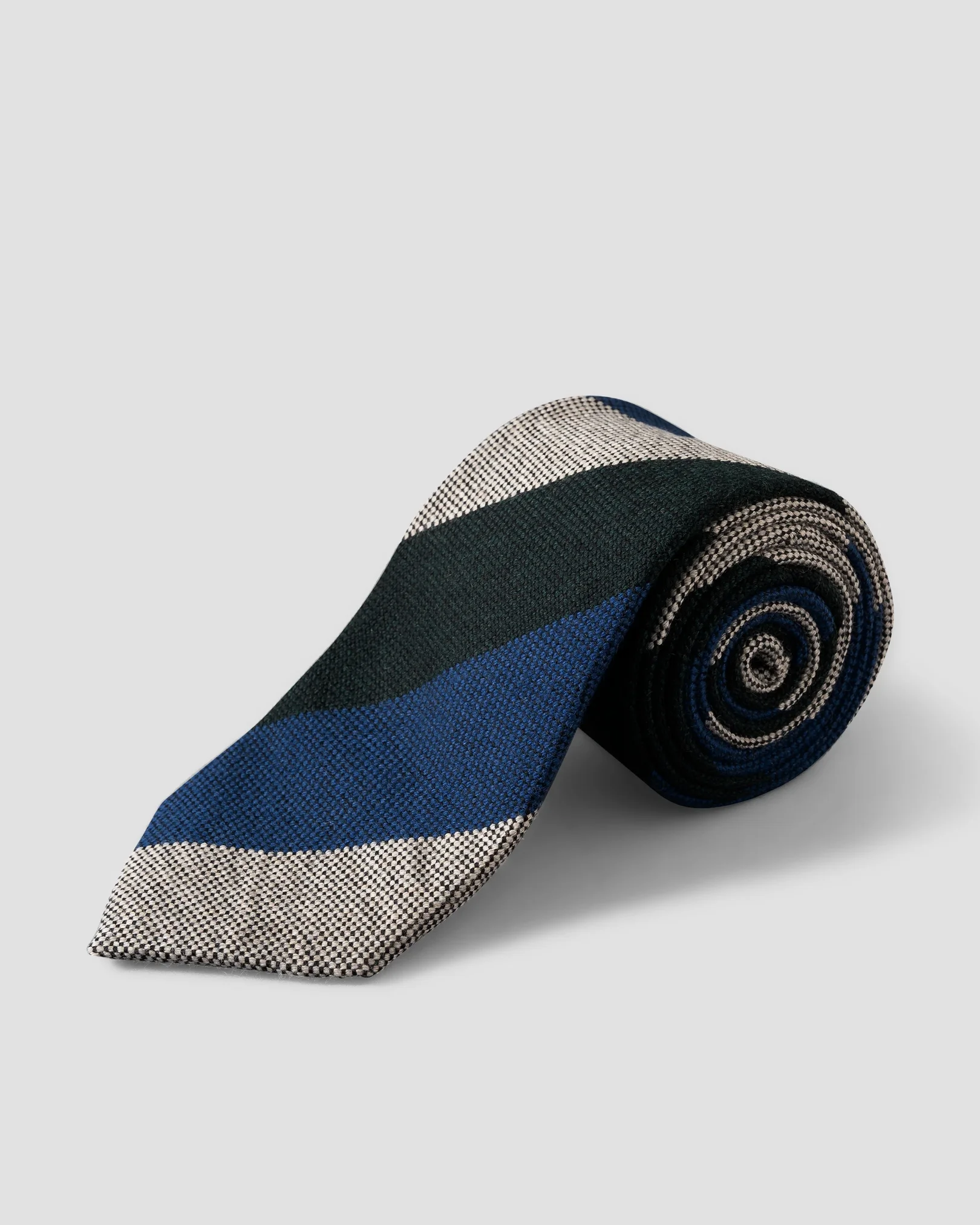 Eton - regimental striped wool tie dark green regimental striped wool tie