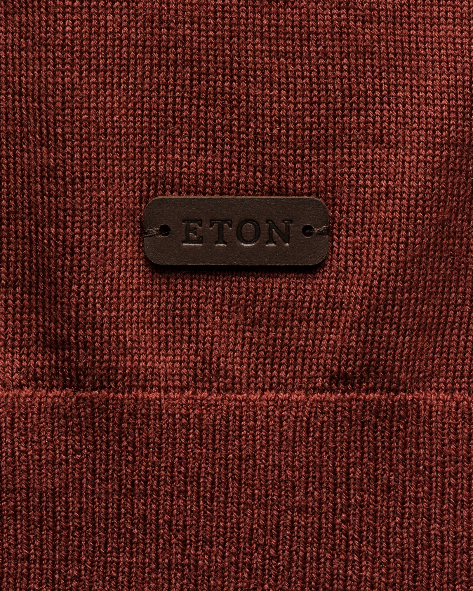 Eton - red fine knit merino polo 256