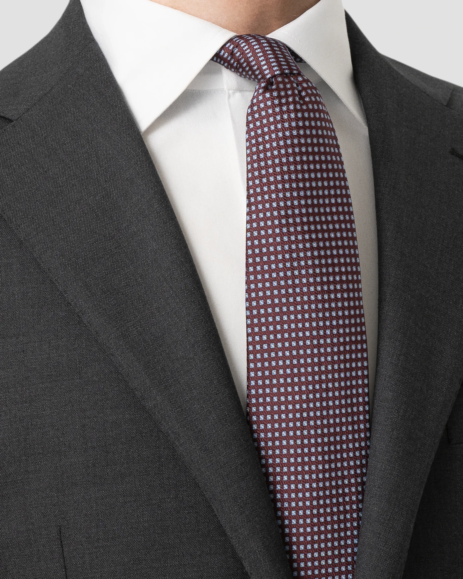 Eton - dark red dot woven silk tie