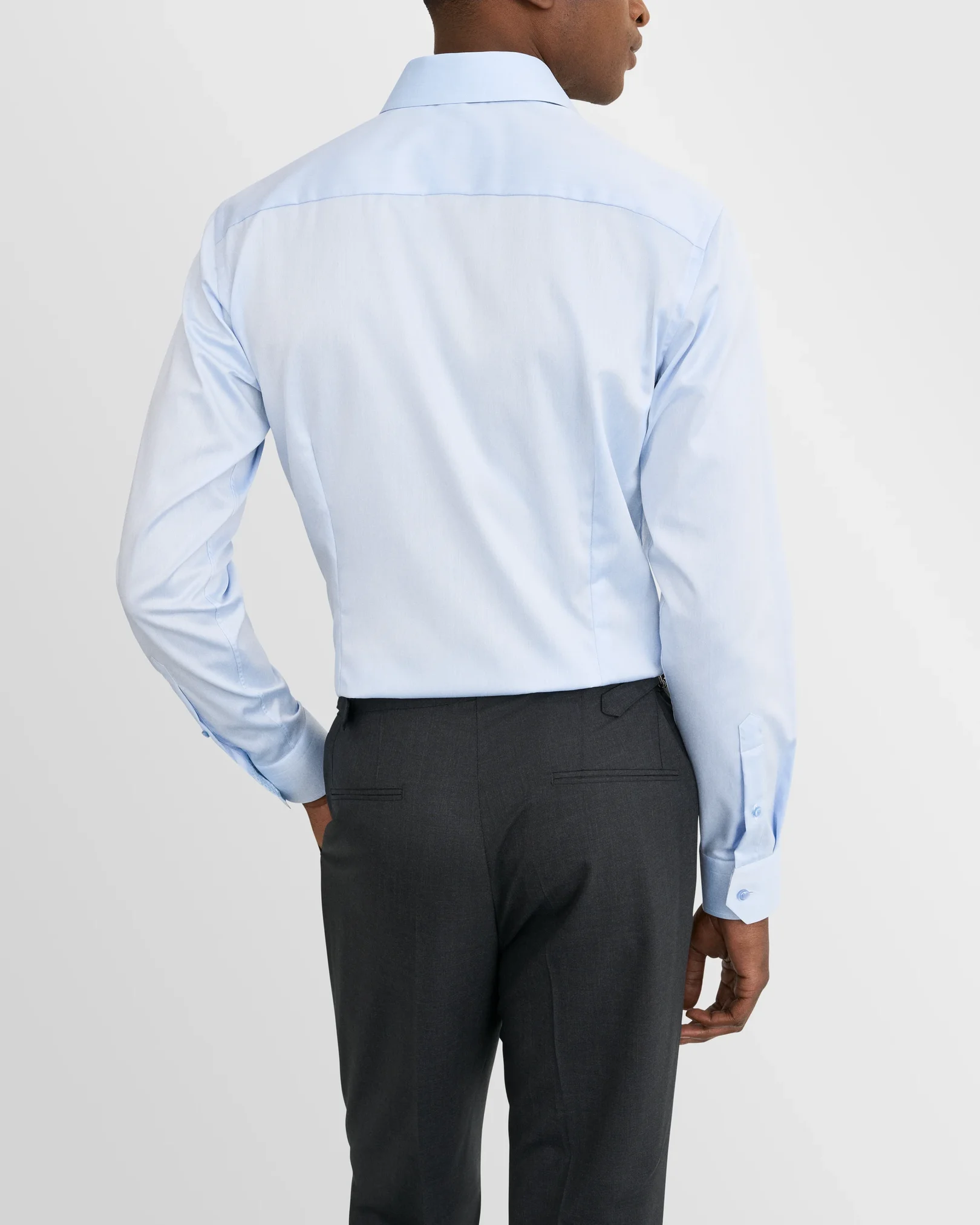Eton - light blue geometric effect signature twill 268