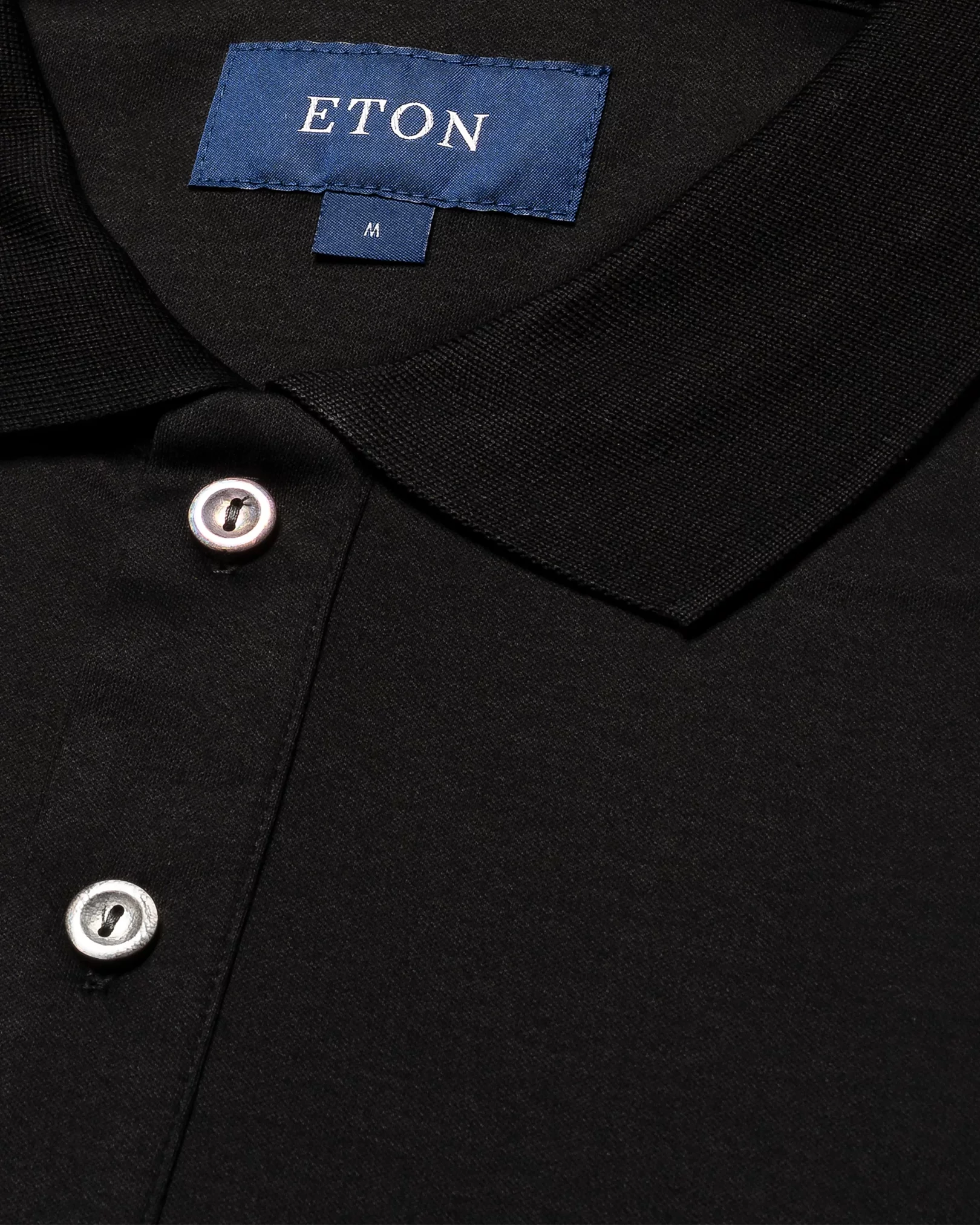 Eton - black knitted collar short sleeve regular fit
