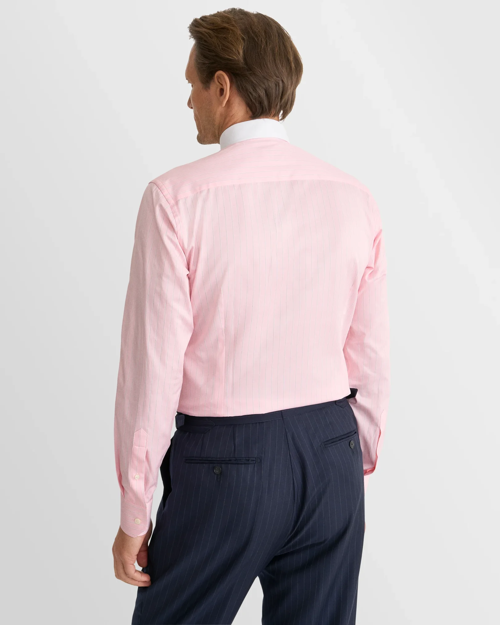 Eton - pink striped signature twill shirt pin