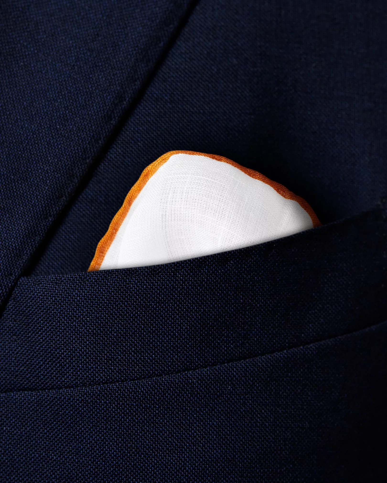Eton - orange linen pocket square