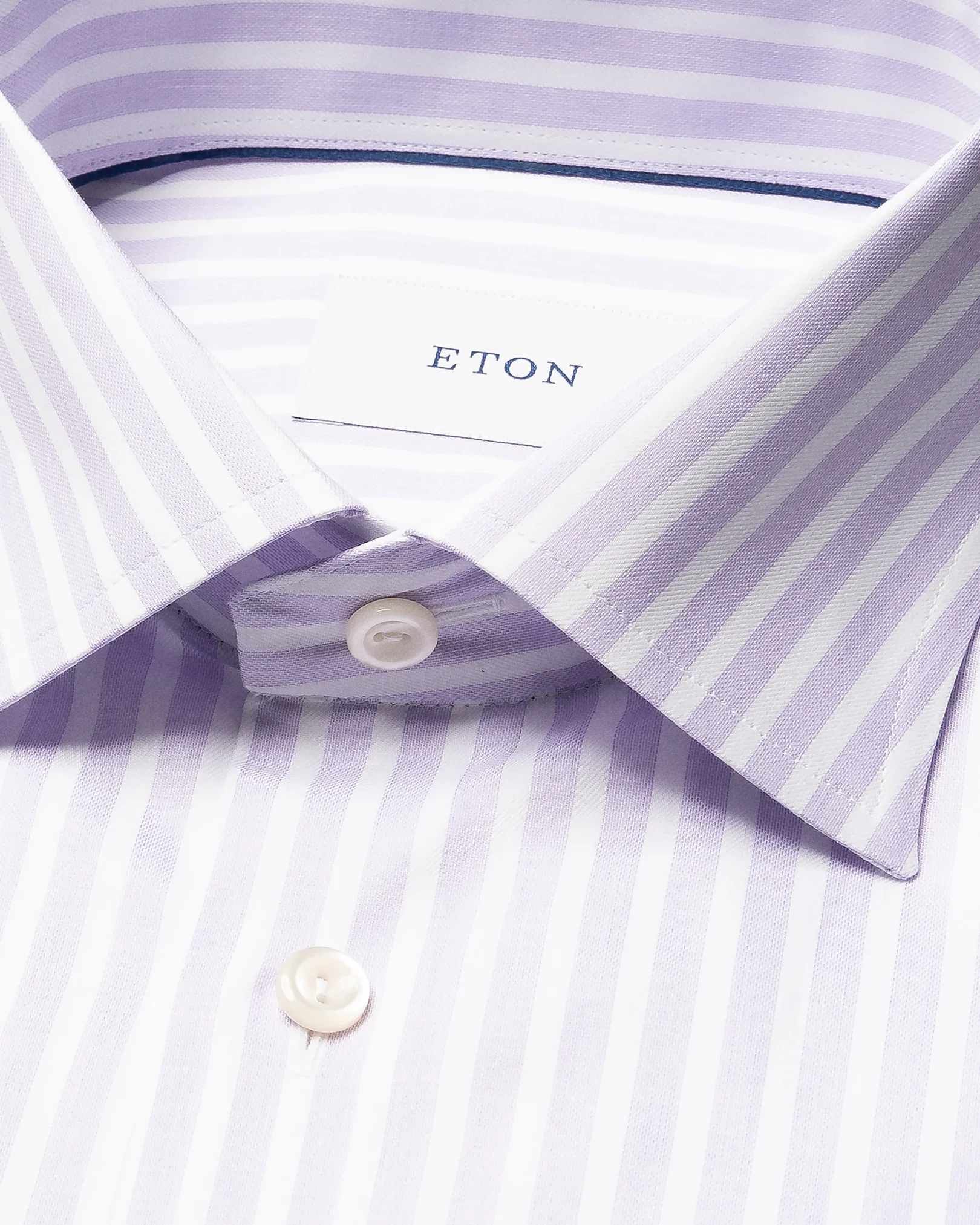 Eton - light purple striped twill shirt
