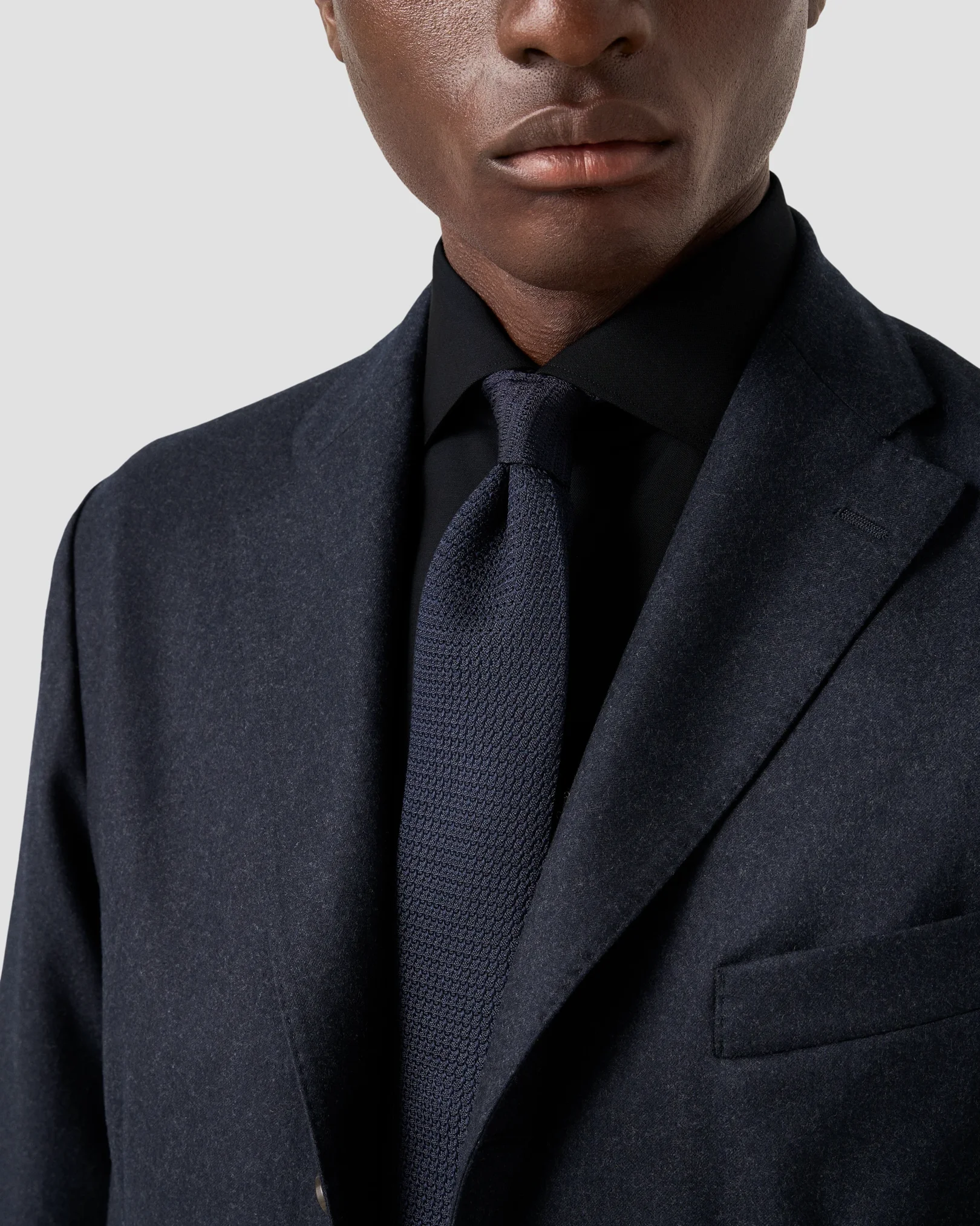 Eton - navy solid merino shirt