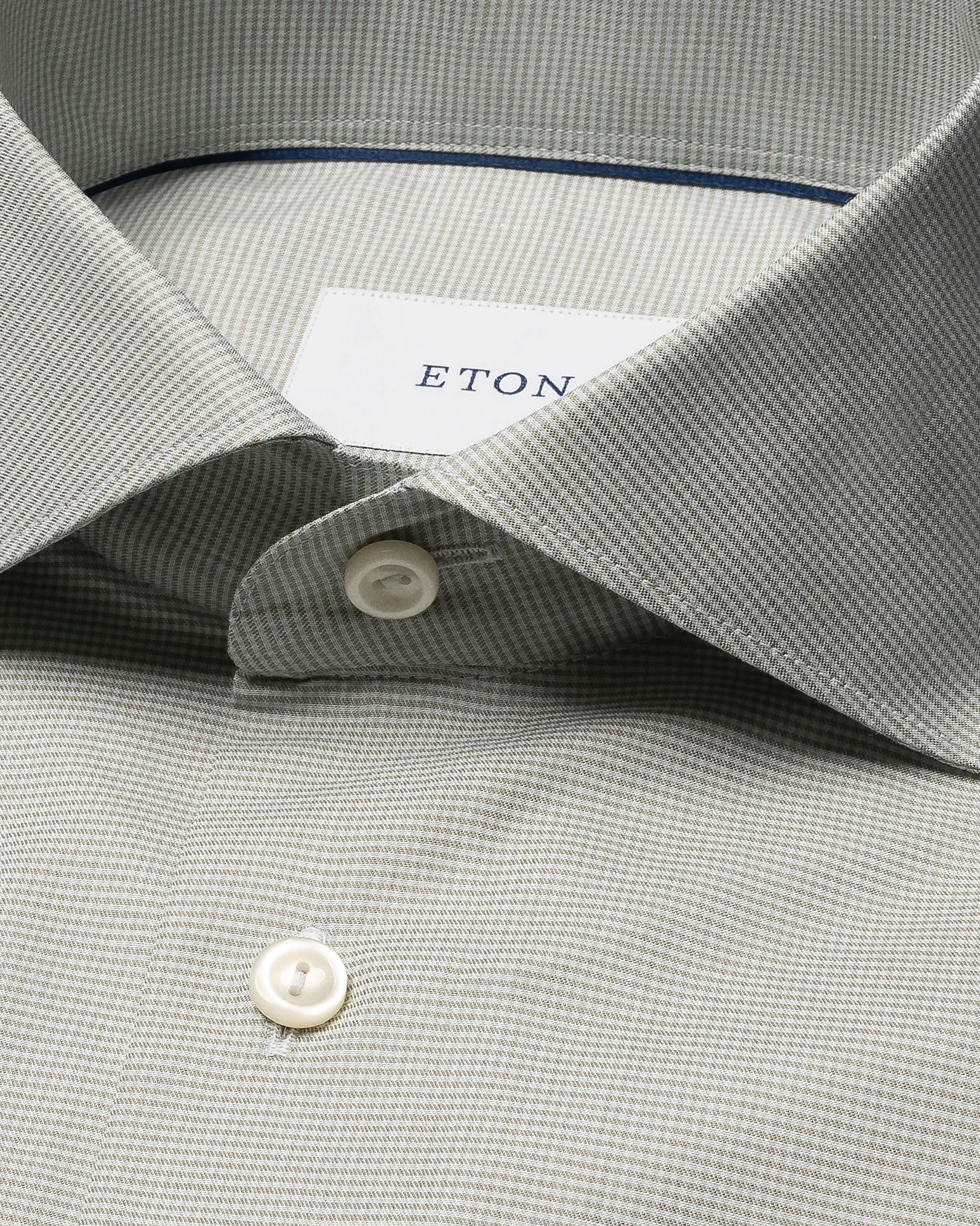 Eton - mid green micro check twill shirt