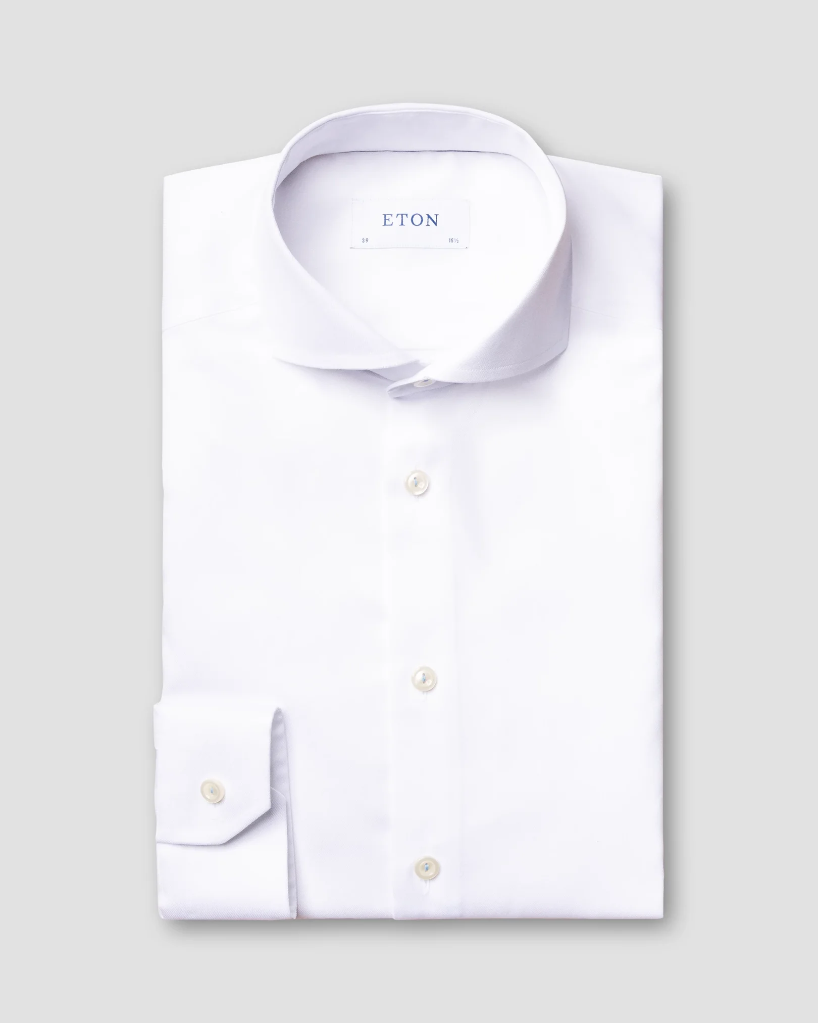 Eton - white royal twill shirt extreme cut away