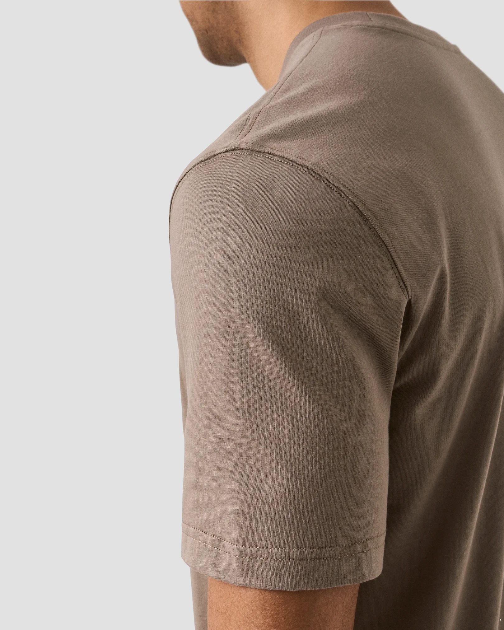Eton - single jersey supima cotton t shirt brown