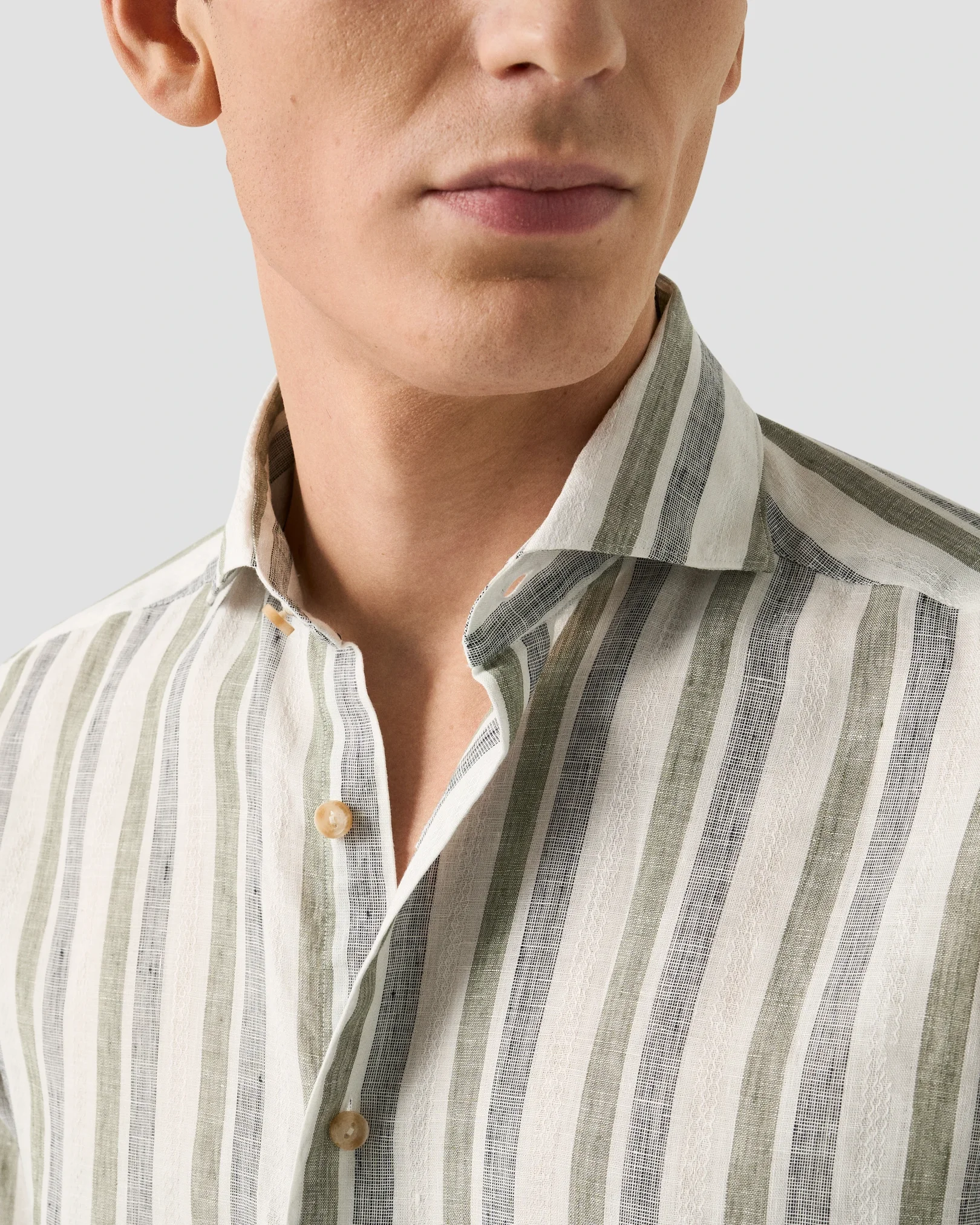 Eton - multi striped linen shirt 261