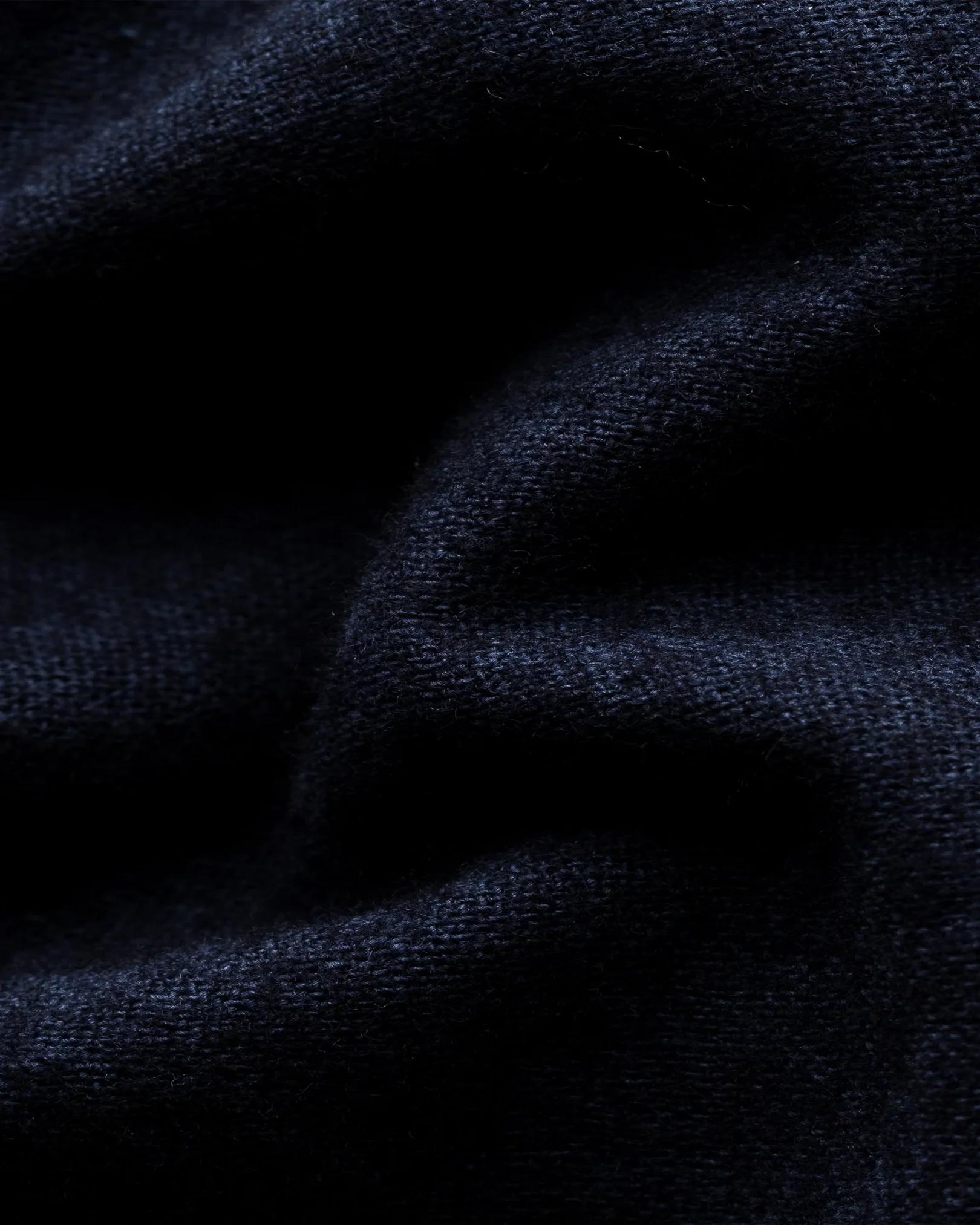 Eton - dark blue cotton wool cashmere overshirt turn down single cuff pointed strap regular