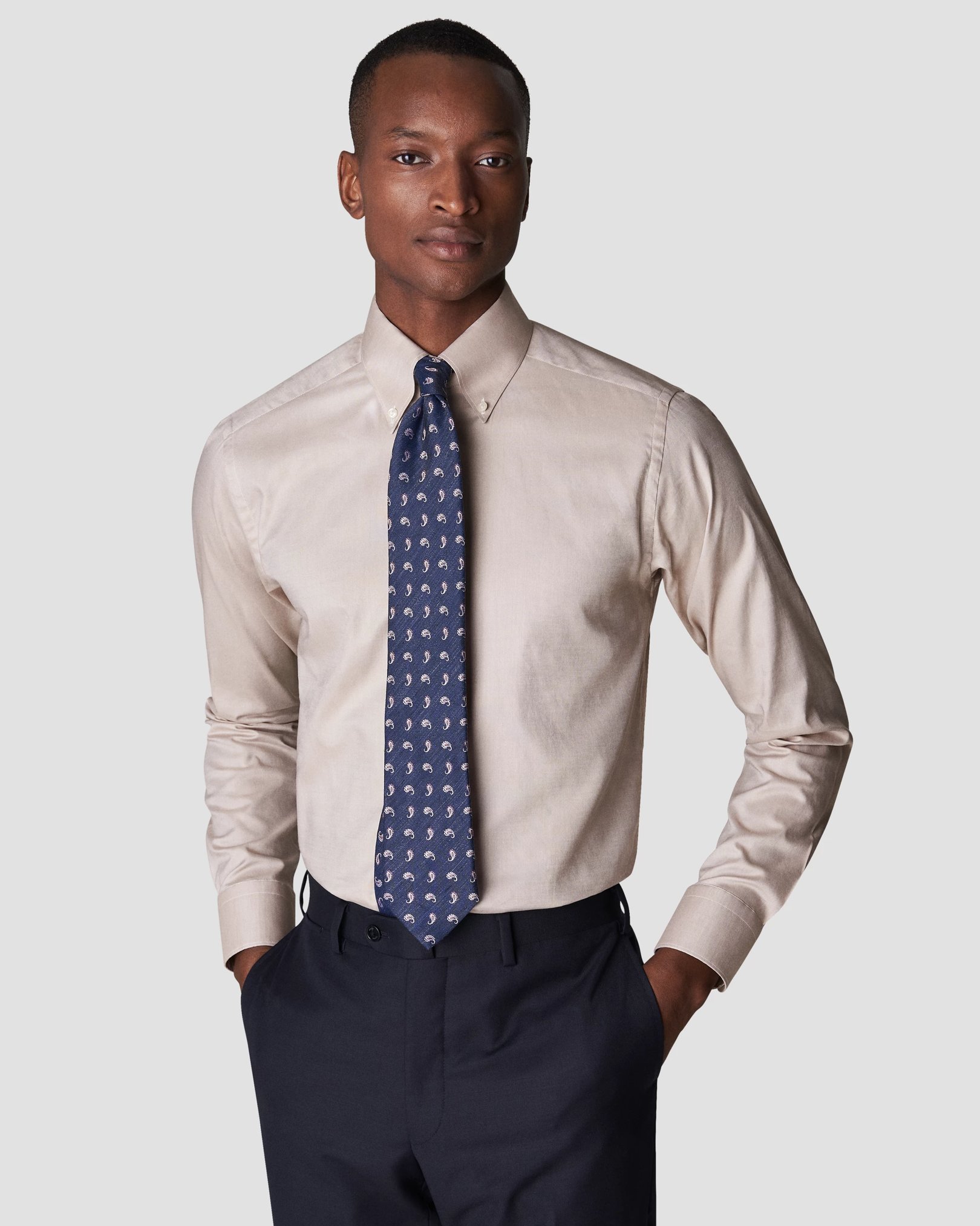 Eton - beige wrinkle free oxford