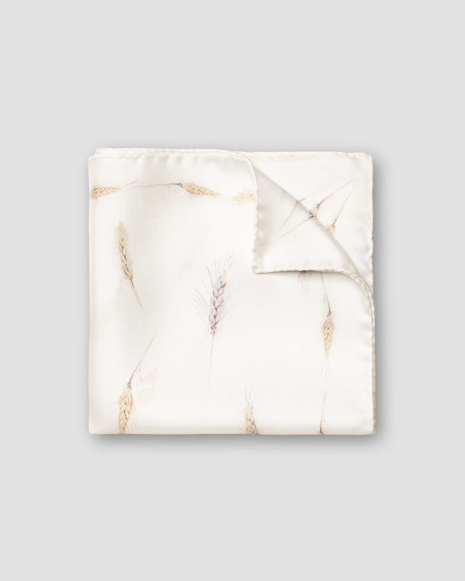 Eton - white wheat print silk pocket square