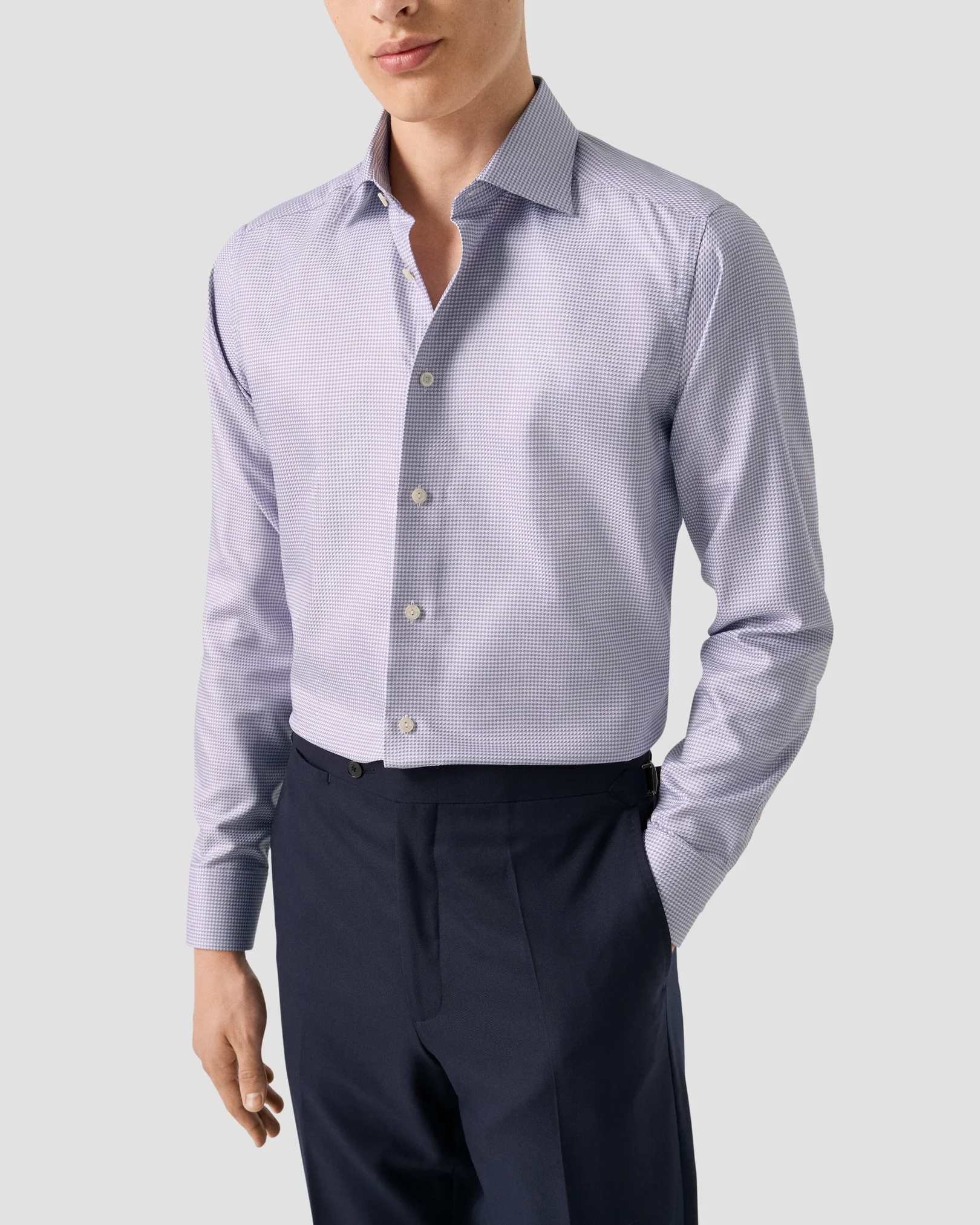 Eton - houndstooth king twillshirt 256