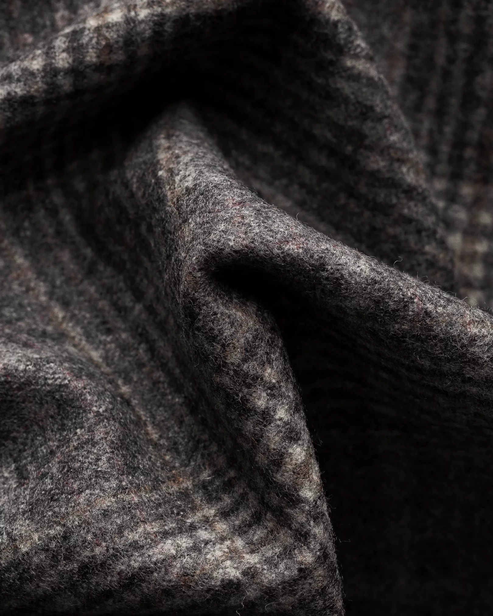 Eton - light grey twill wool cashmere stand collar low vest wool sleeve less vest