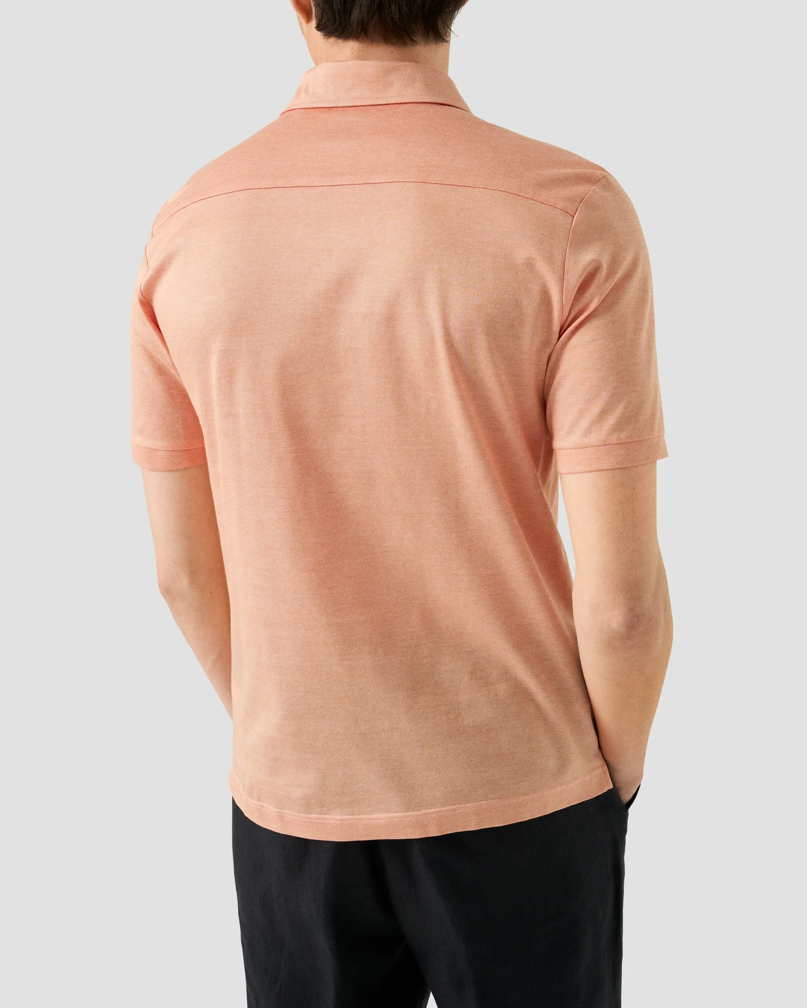 Eton - jacquard filo di scozia polo shirt orange jacquard filo di scozia polo shirt