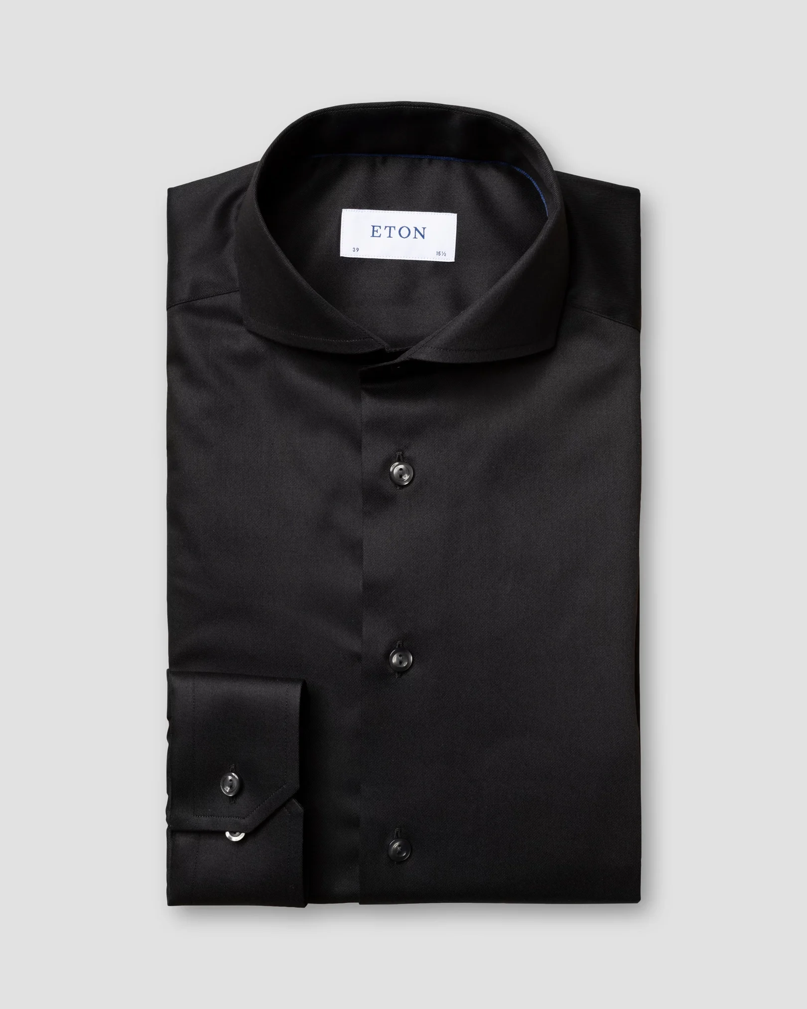 Eton - black twill shirt with strech