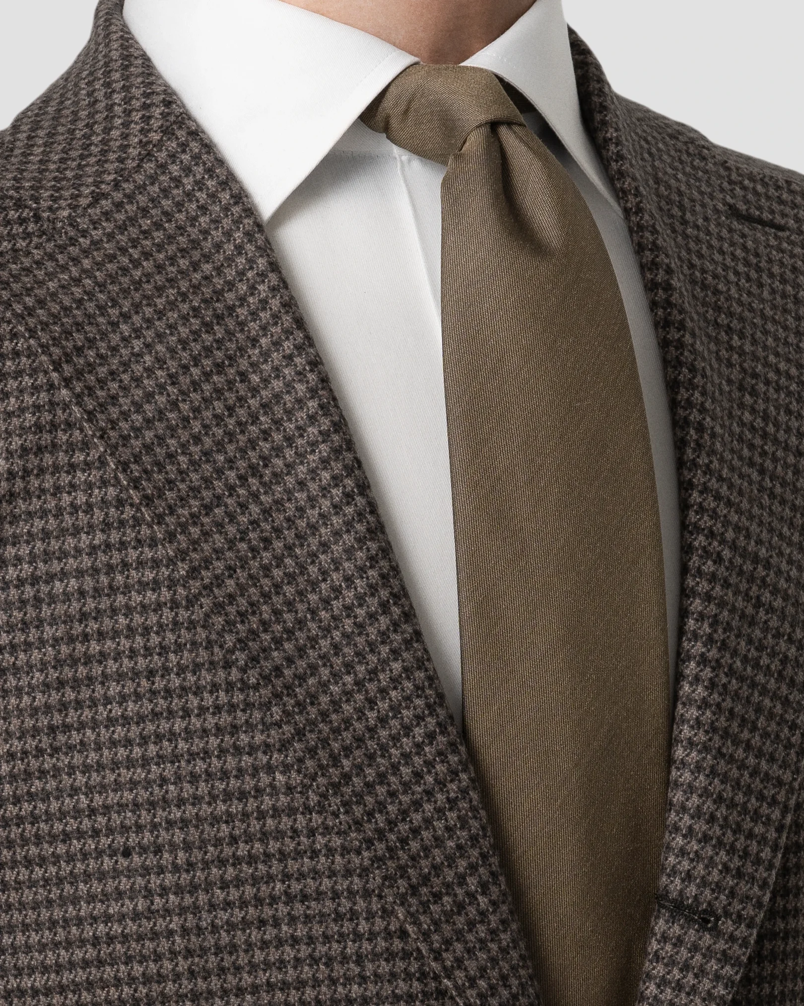 Eton - dark green solid woven shantung silk tie