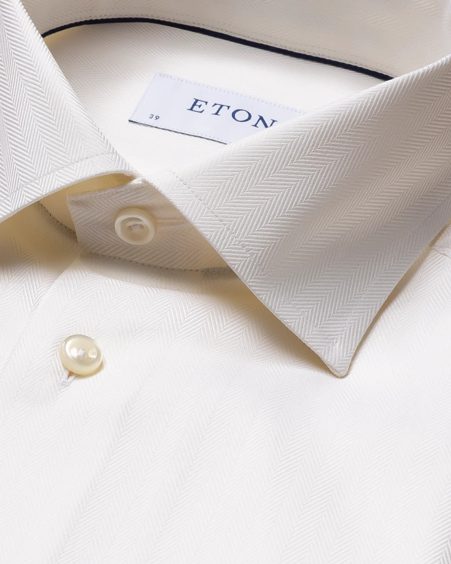 Eton - off white herringbone french cuff shirt