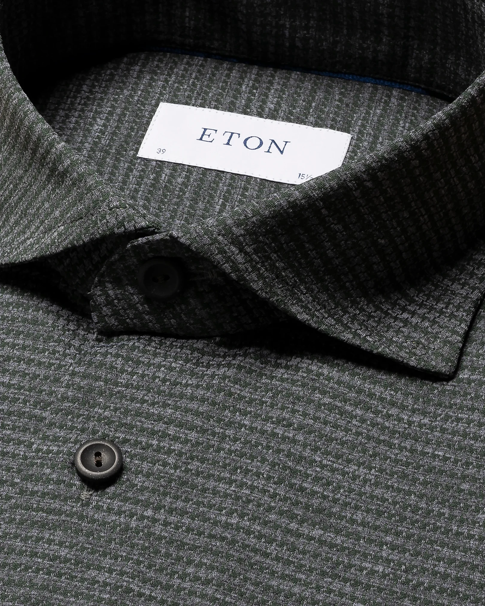 Eton - mid green dundalk wide spread collar rounded single slim fit