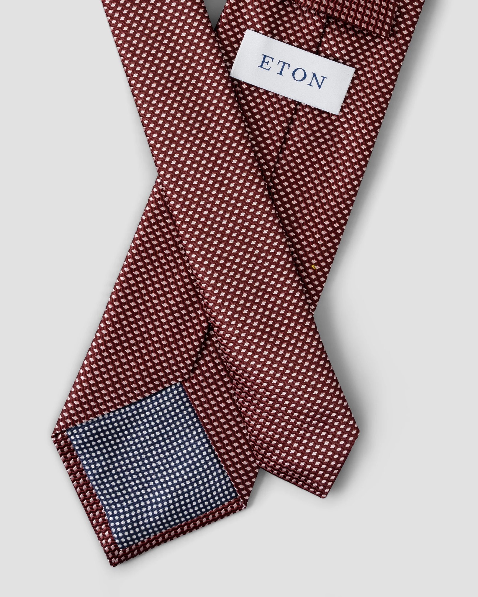 Eton - red geometric woven silk tie