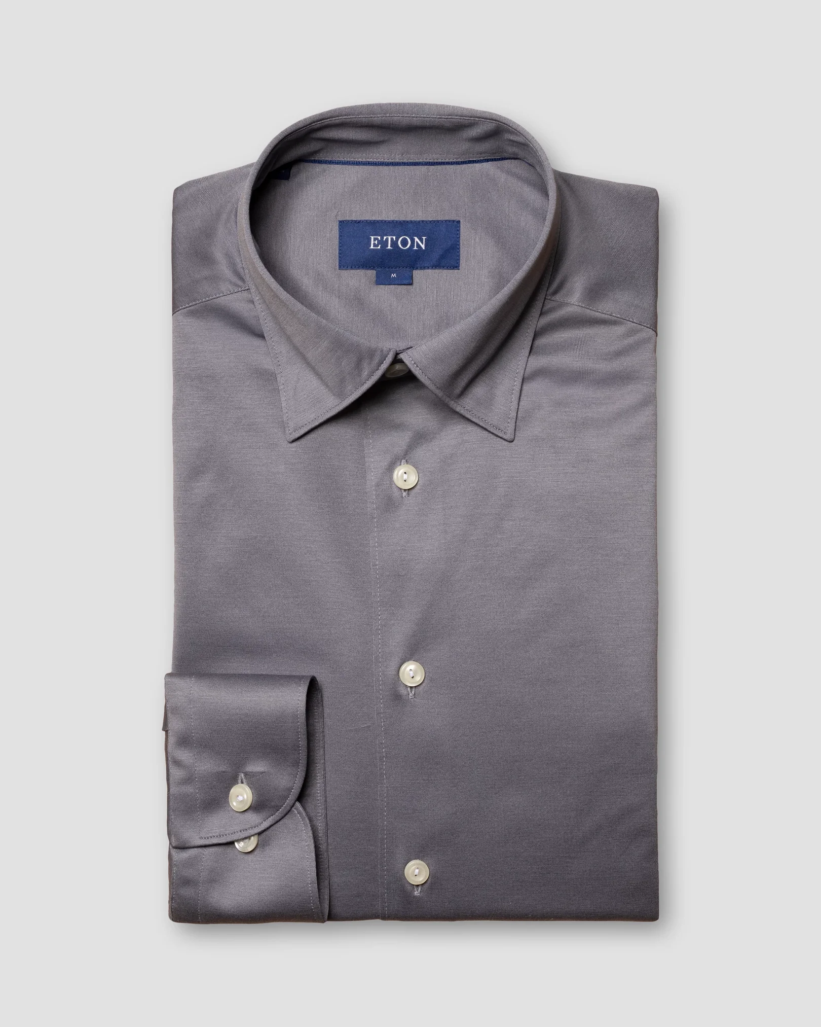 Eton - grey jersey polo shirt