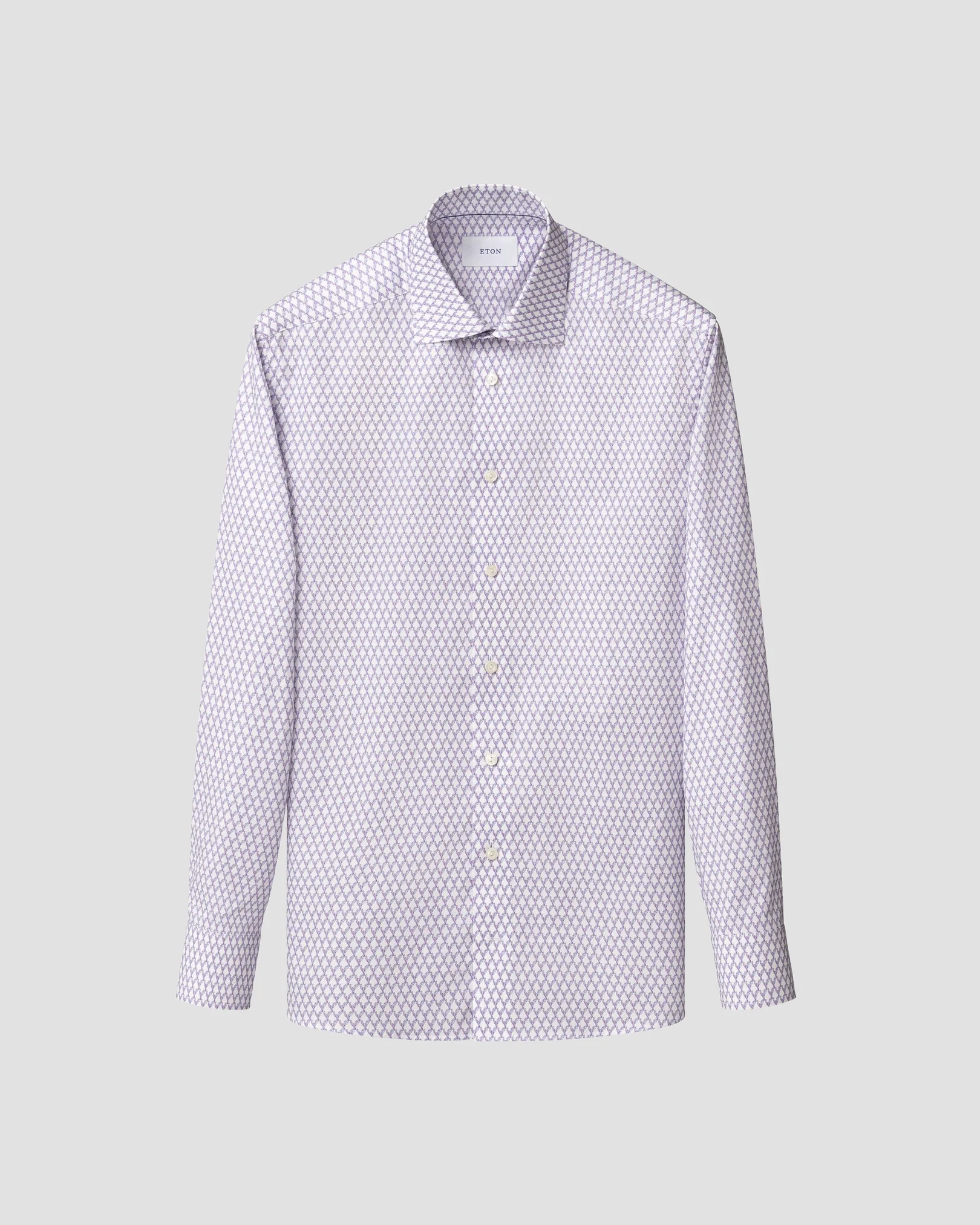Eton - light purple motif signature twill shirt
