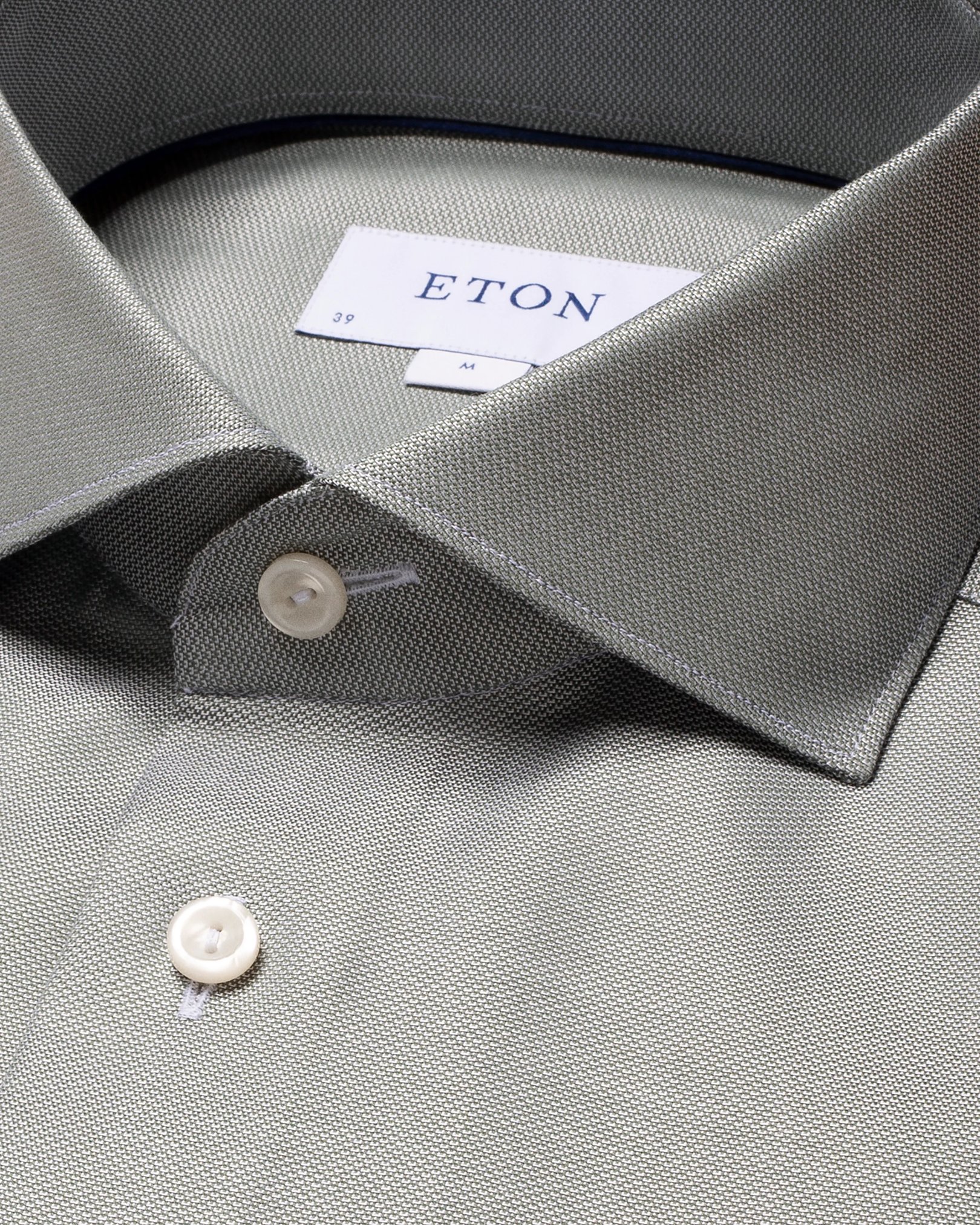 Eton - dark green cotton lyocell stretch