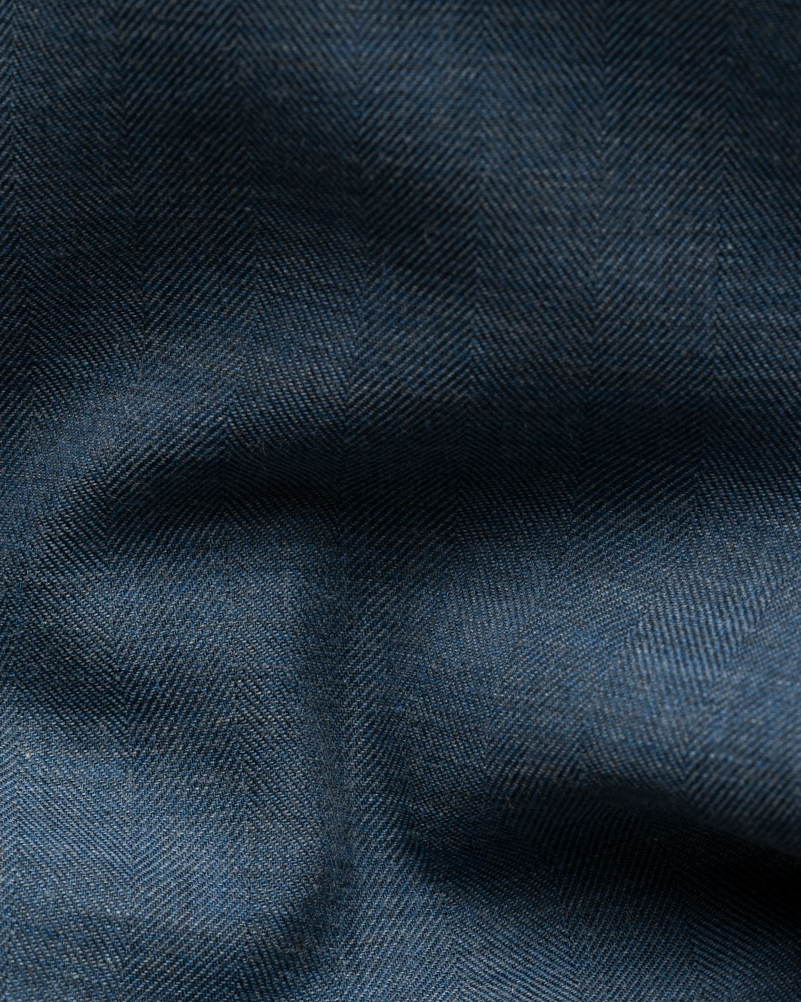 Eton - dark blue solid signature flannel shirt 256