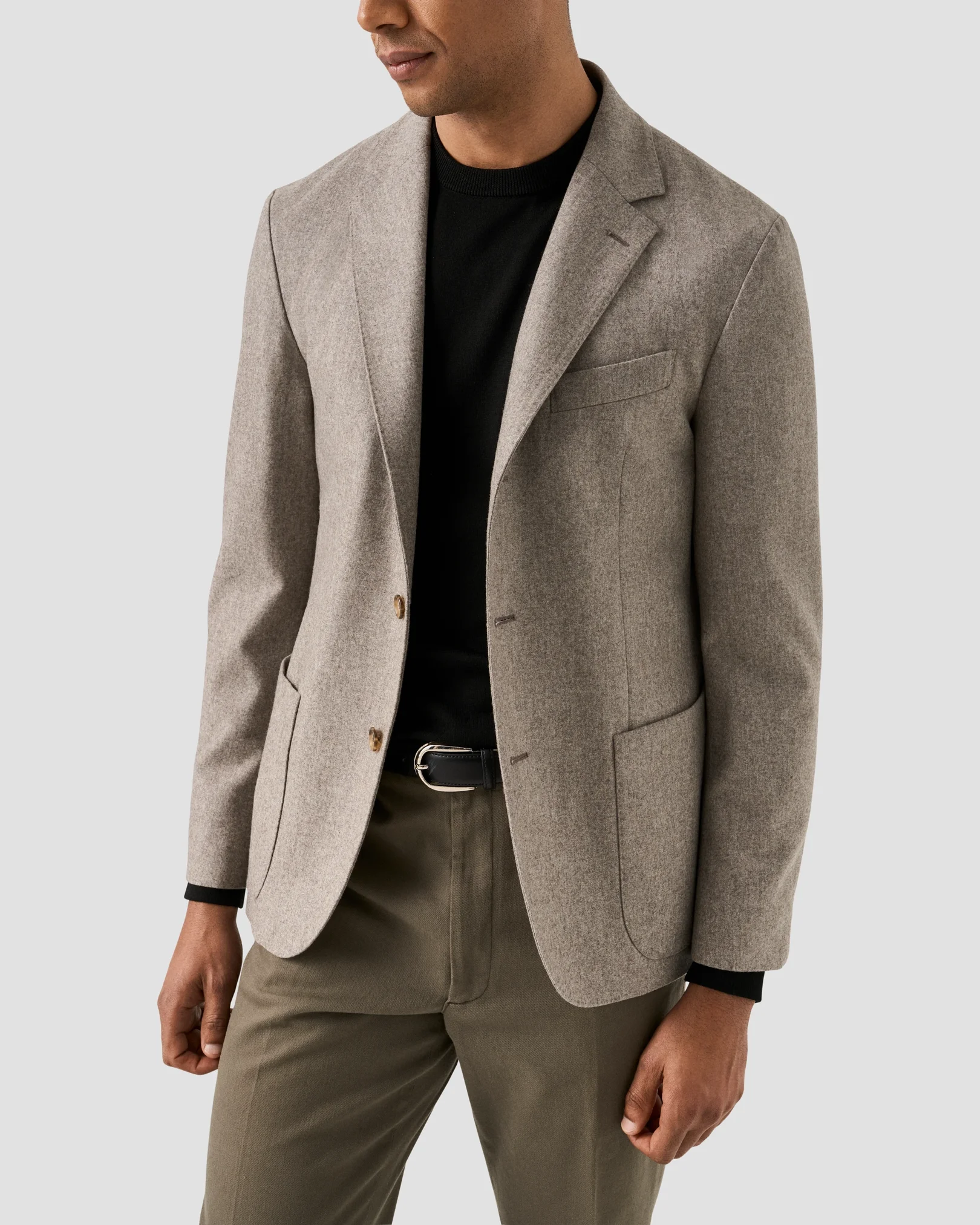 Eton - black merino 14guage knit