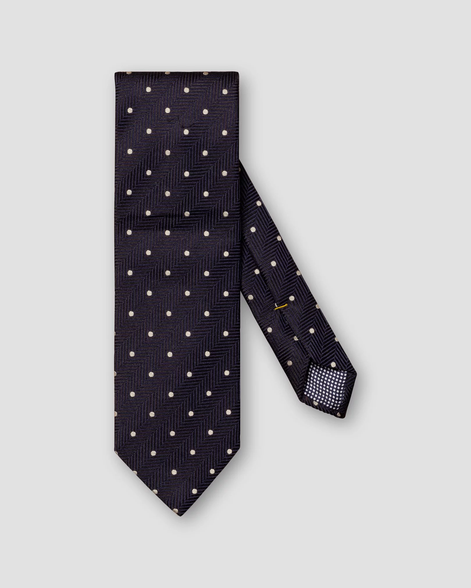 Eton - dark blue polka dot wool silk tie