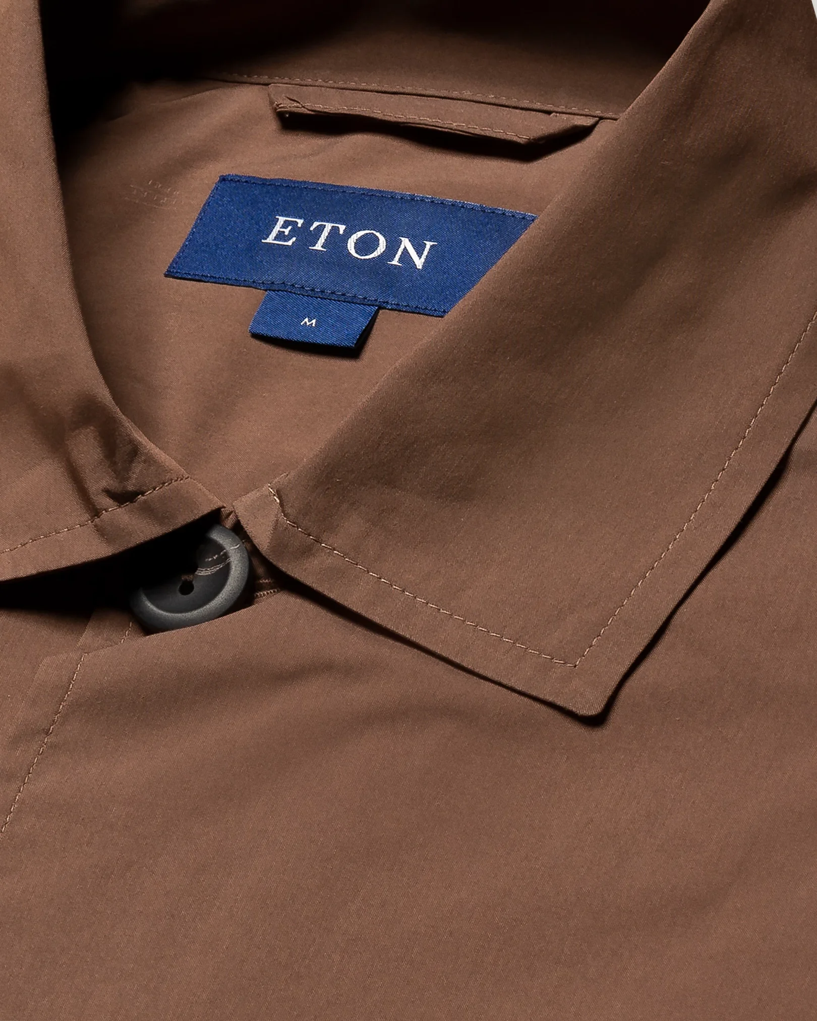 Eton - beige cotton and nylon collar with no collarstand double round with piping regular