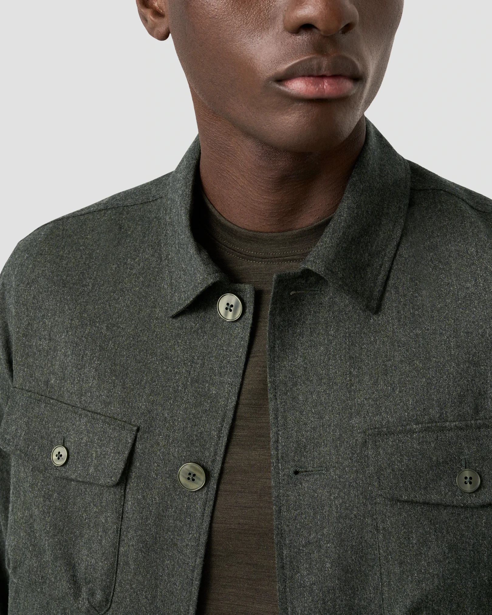 Eton - dark green merino wool t shirt