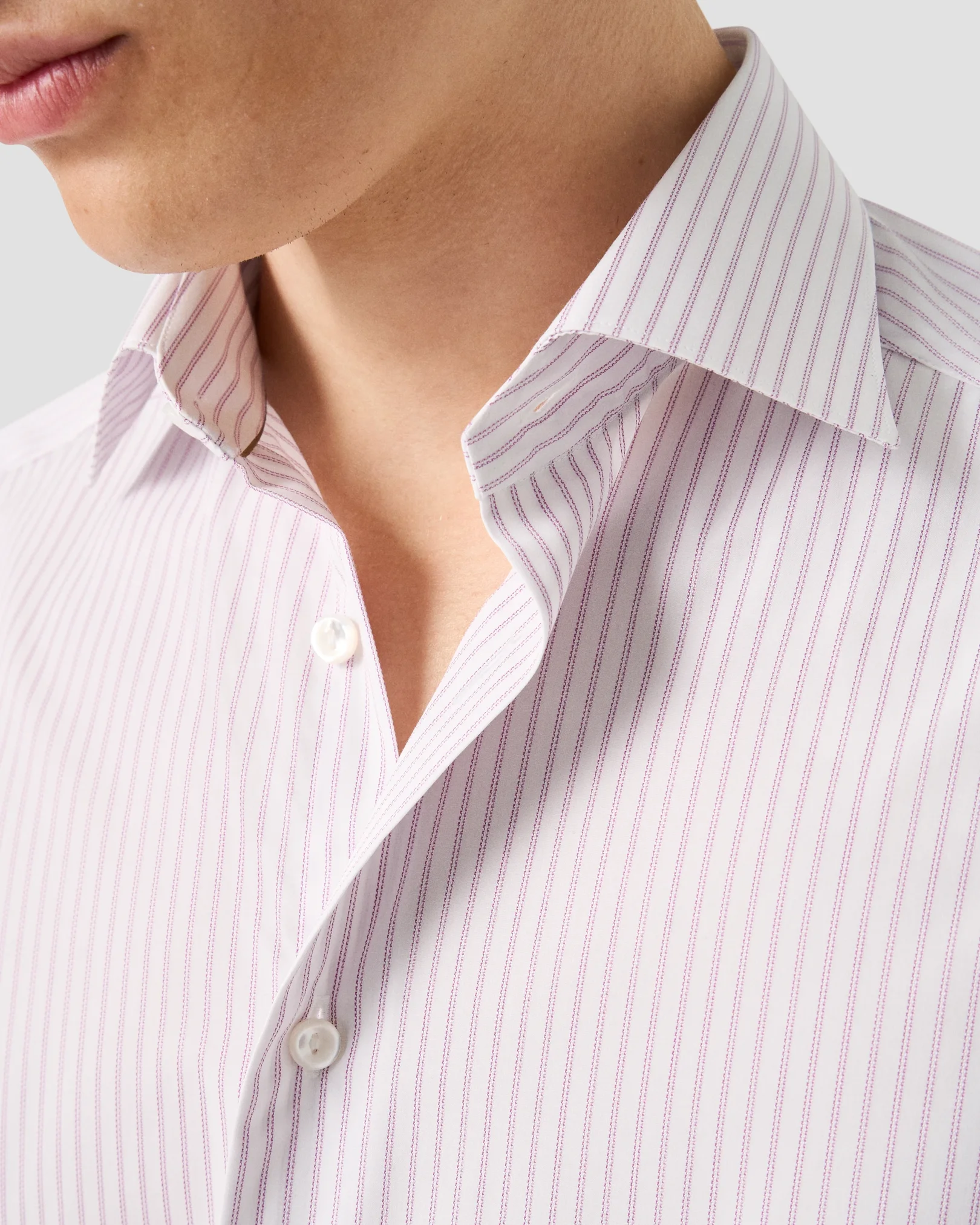 Eton - light purple striped supima 120 shirt cut away single slim