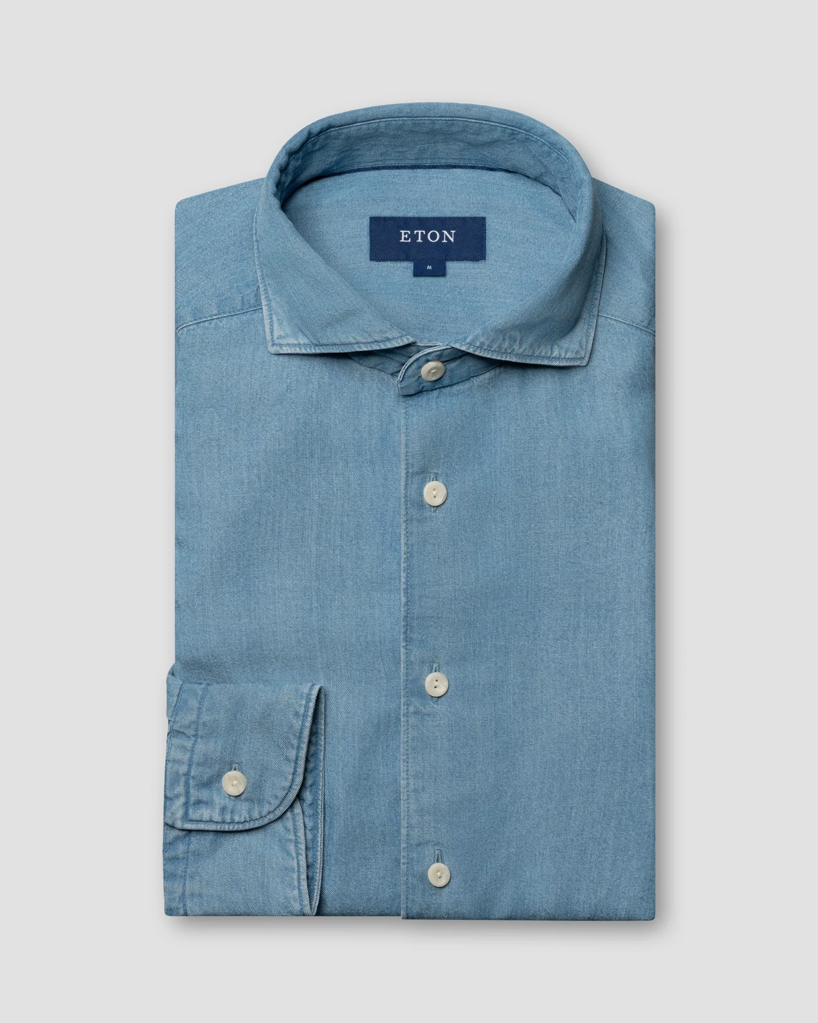 Eton - Chemise bleu foncé Tencel